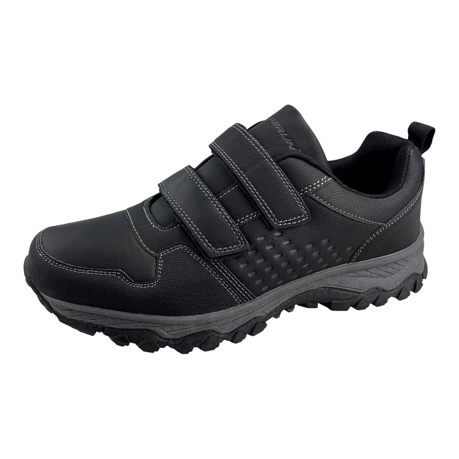Herren Halbschuhe Trekkingschuhe Outdoor Klettverschluss Schuhe Profilsohle 8673 Schwarz 46