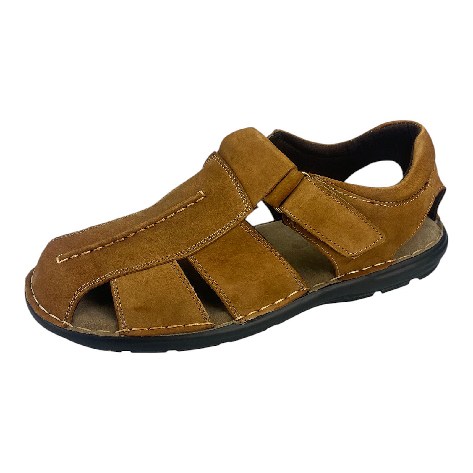 Herren Sandalen Braun Slipper Halbschuhe Freizeitschuhe Klettverschluss Schuhe 8832