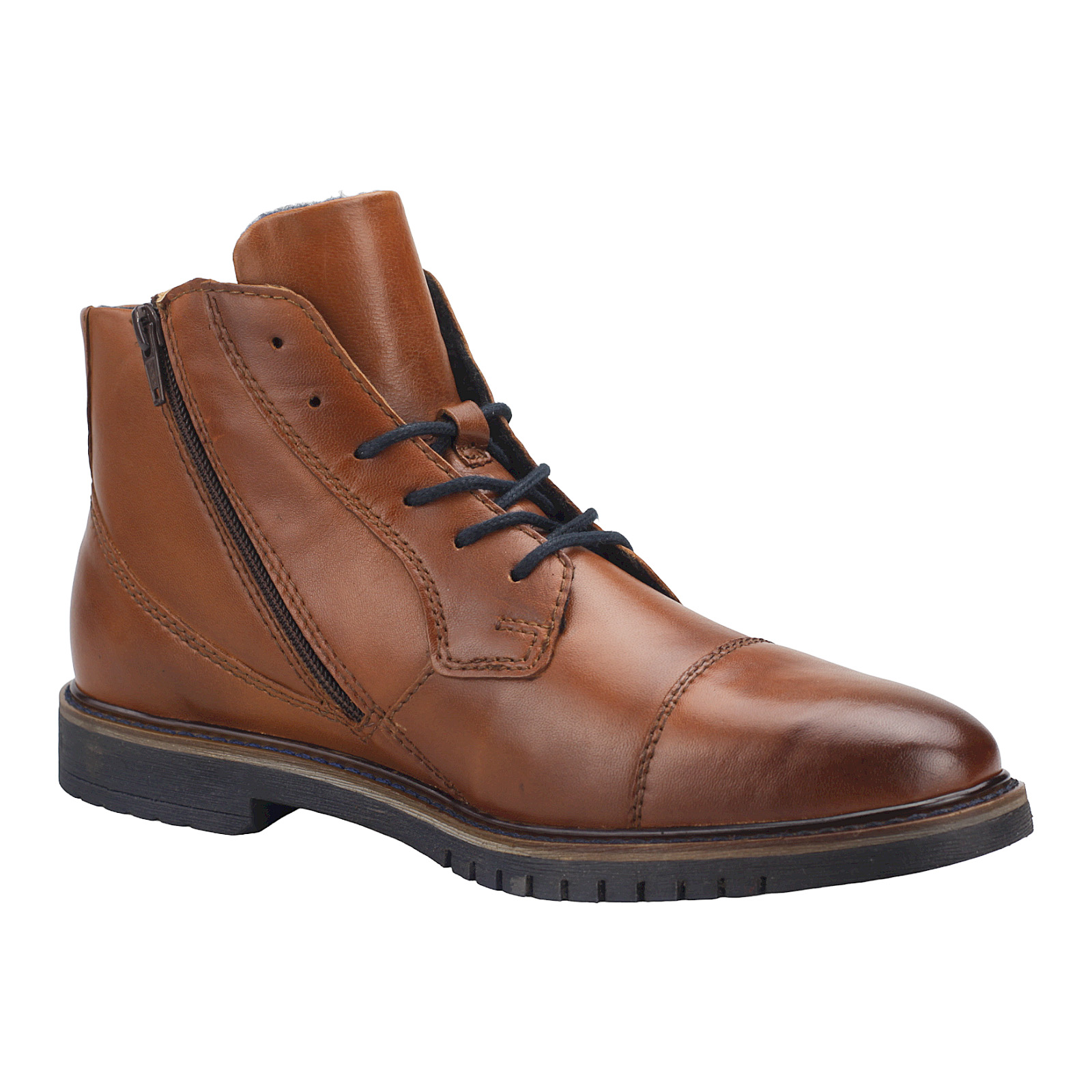 BUGATTI Herren Boots Leder 8373A in cognac