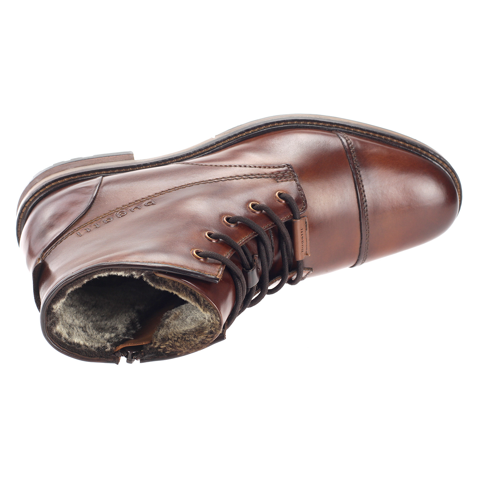 Bugatti Herren Stiefel Leder Boots Gefüttert Business Schuhe Elegant Braun 331-78252-1000-6300