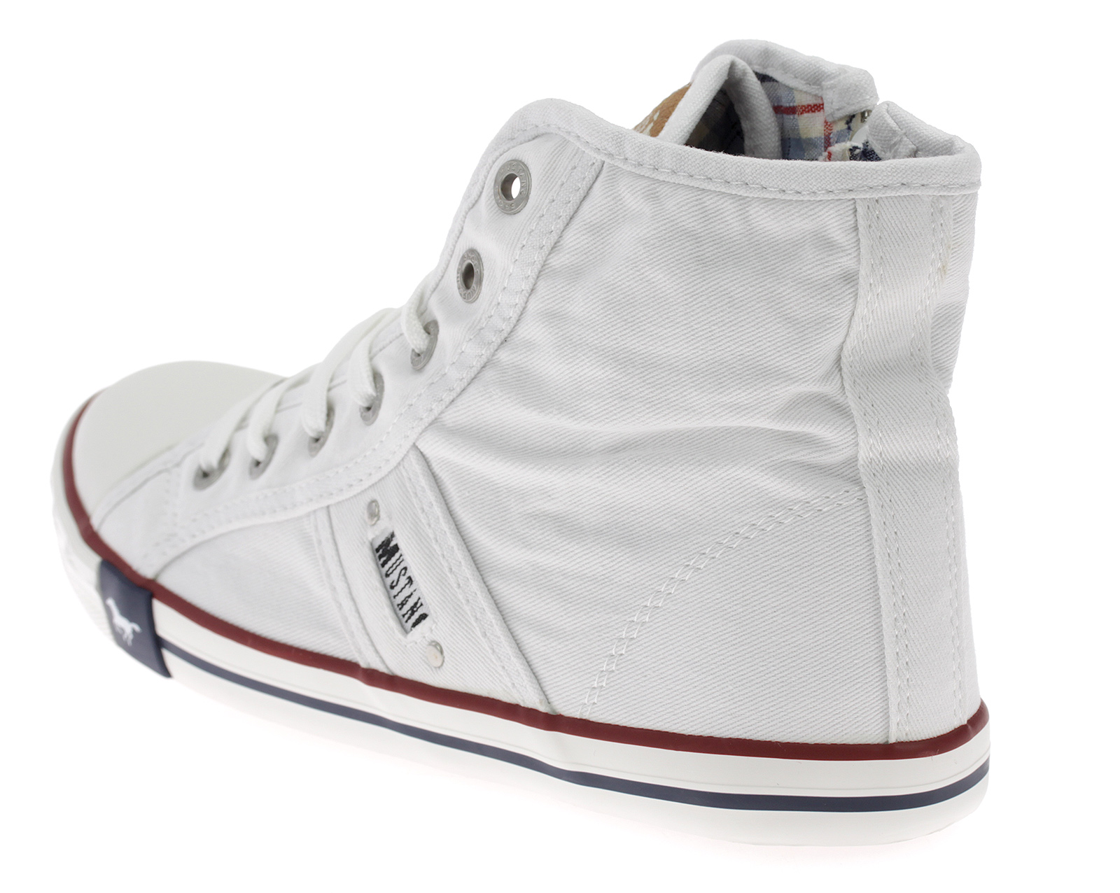 Mustang High Top Sneakers Sportschuhe Stoffschuhe Freizeitschuhe1. weiß 
