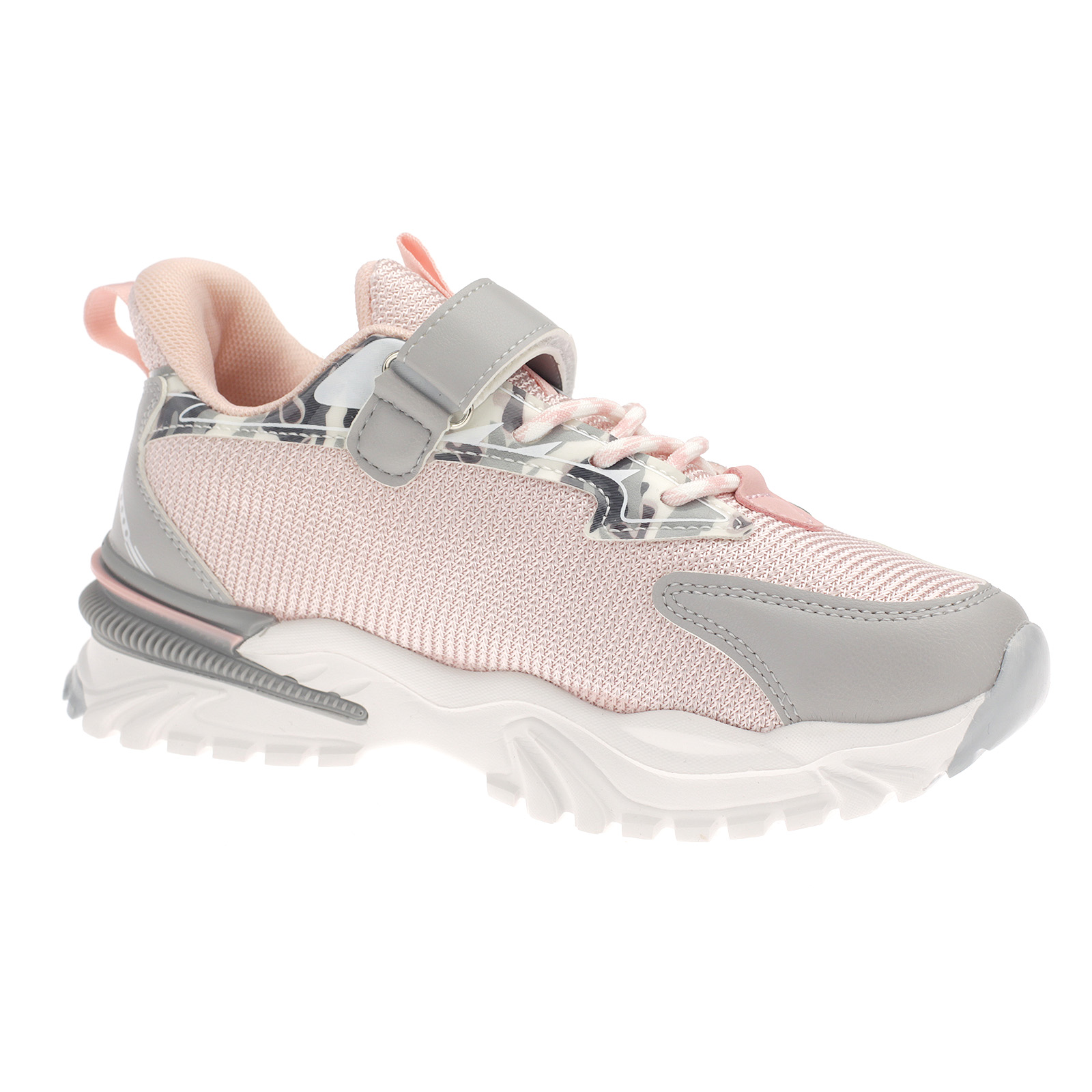 Kinderschuhe Sneaker Sportschuhe Turnschuhe Laufschuhe Klettverschluss 4052 Grau Pink EUR 36