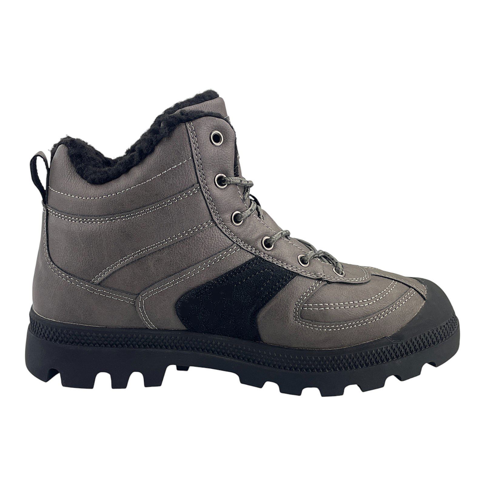 Herren Stiefel Wanderschuhe Wasserfest Warmfutter Outdoor Boots Trekkingschuhe  Dunkelgrau 45