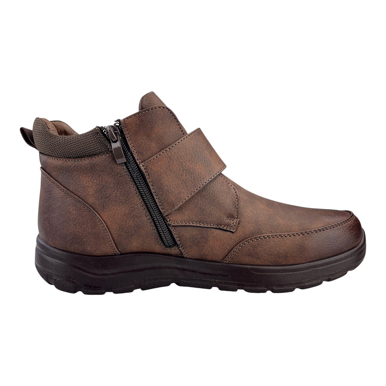 Herren Stiefeletten Stiefel Boots Gefüttert Herrenschuhe Freizeit Klettverschluss