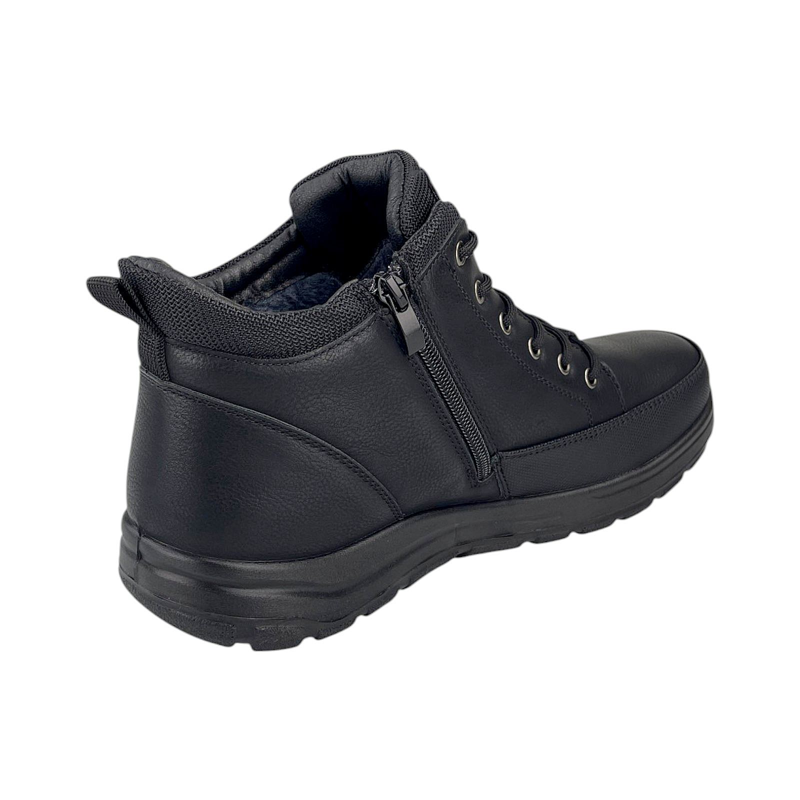 Herren Schnürer Halbschuhe Leder-Optik Reißverschluss Freizeitschuhe Kunstleder 