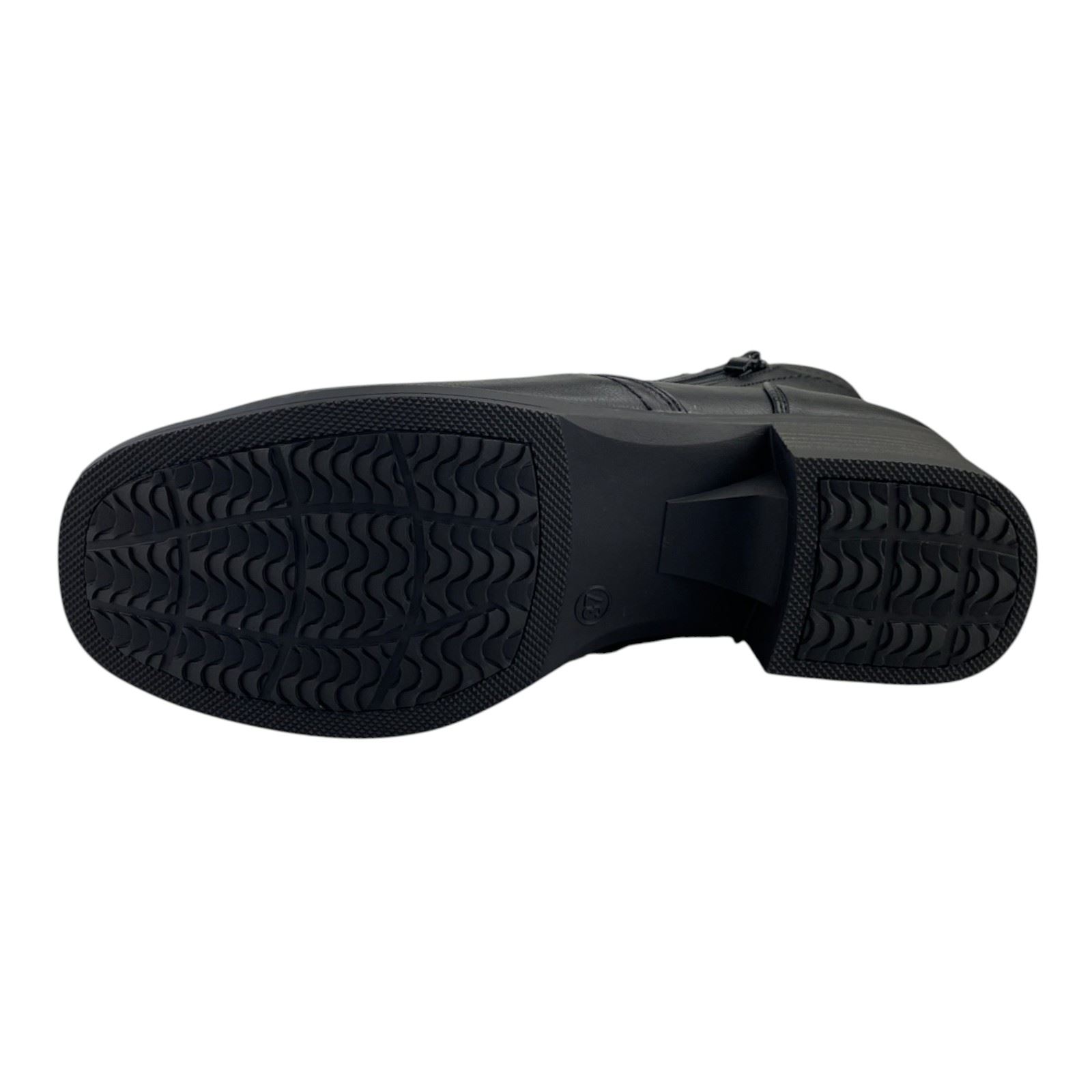 Damen Stiefel Boots Winterstiefel Gefüttert Blockabsatz Stiefeletten Leder-Optik Schwarz 39