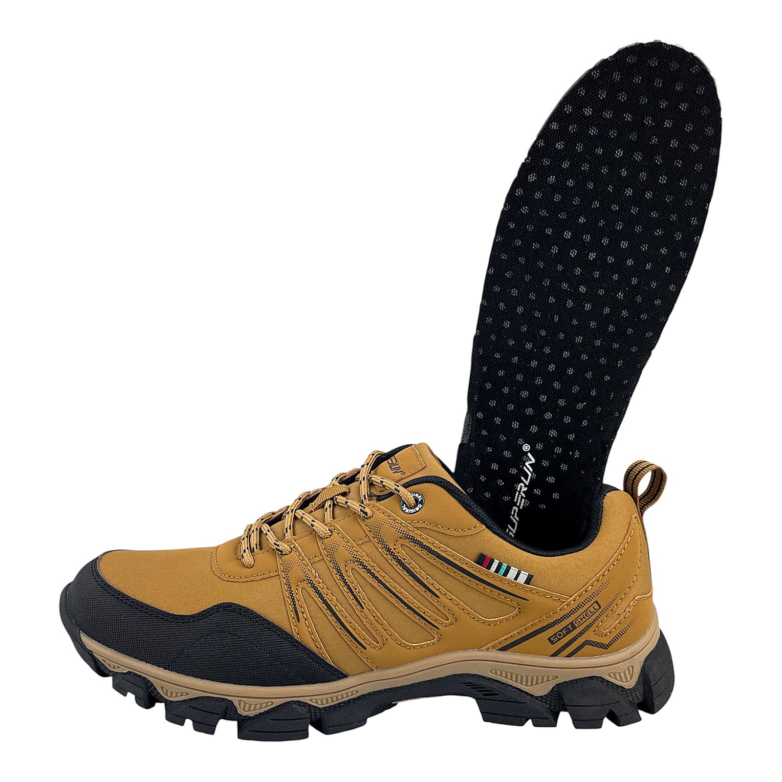 Herren Sneaker Trekkingschuh Outdoor Wanderschuh Sportschuhe Freizeit Schnürer Gelb 41