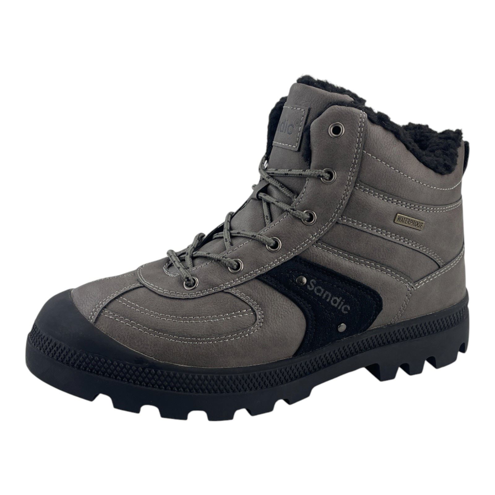 Herren Stiefel Wanderschuhe Wasserfest Warmfutter Outdoor Boots Trekkingschuhe  Dunkelgrau 42