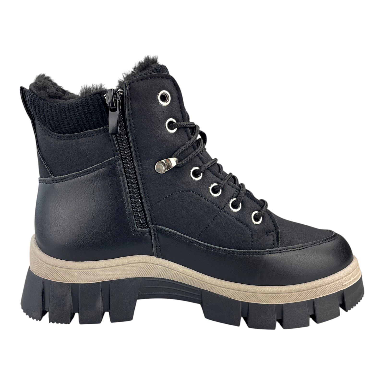 Damen Stiefeletten Boots Stiefel Booty Gefütterte Winterschuhe Schuhe Warmfutter