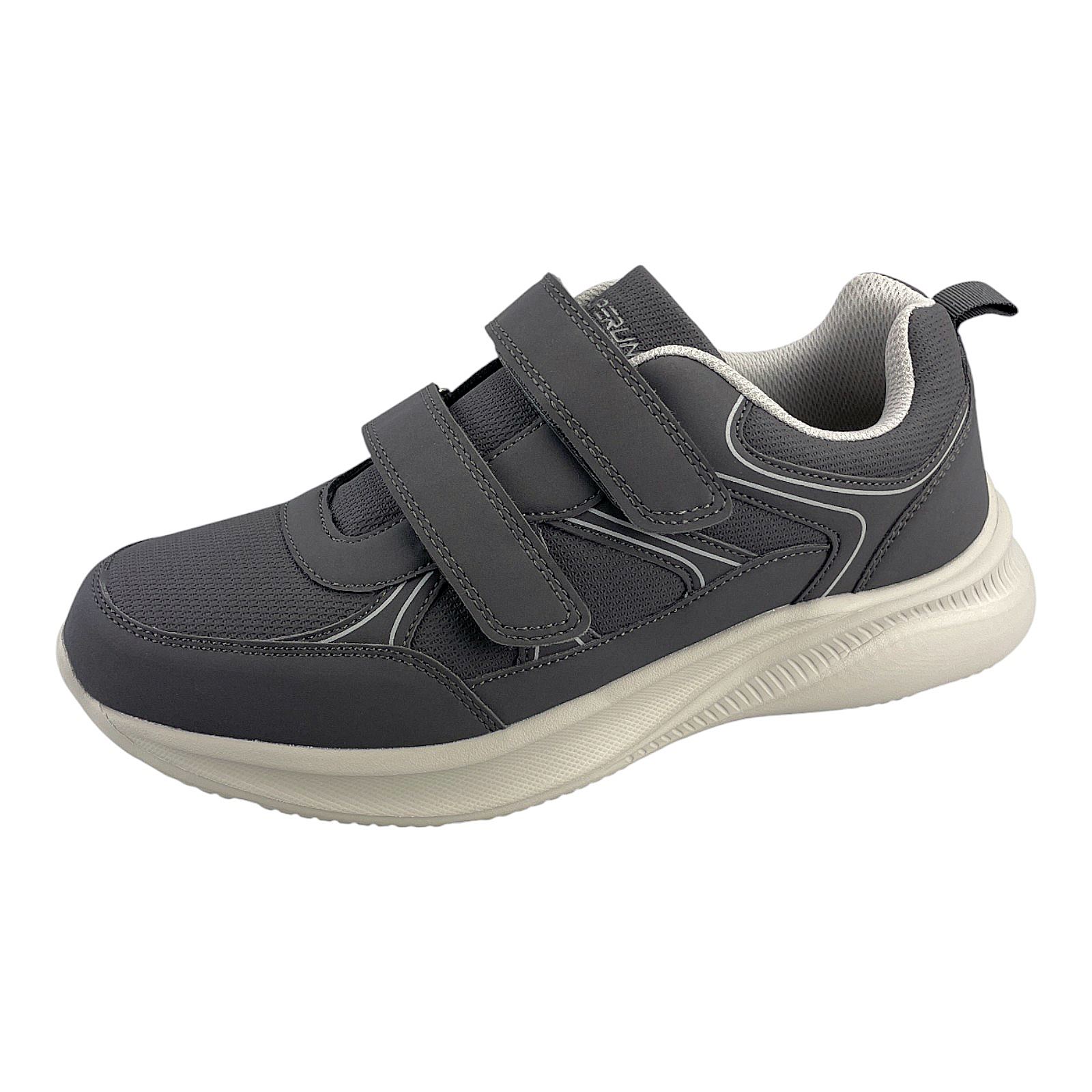 Herren Sneaker Klettverschluss Sportschuhe Freizeitschuhe Leicht Turnschuhe Neu Grau 45