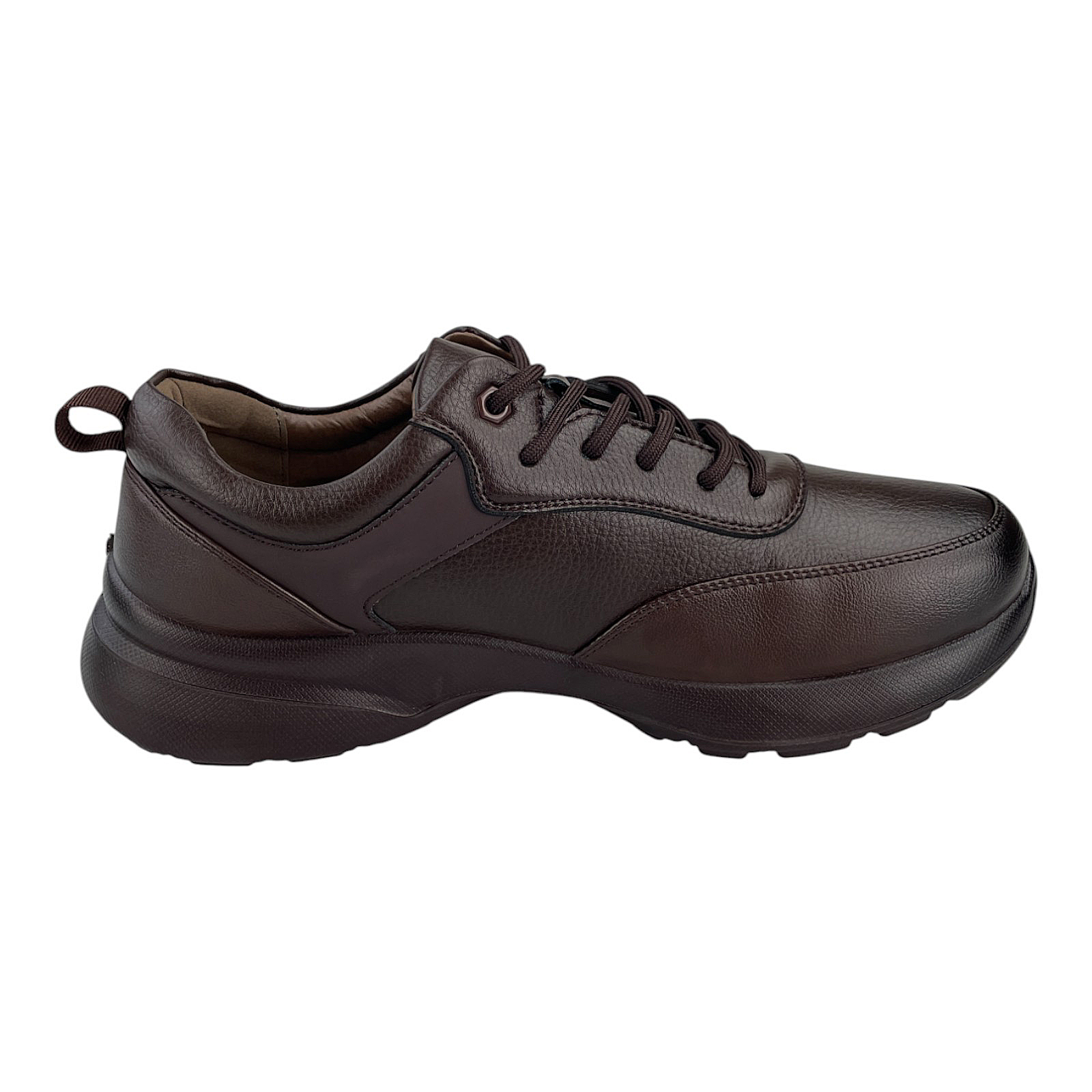 Herren Schnürer Halbschuhe Leder-Optik Freizeitschuhe Kunstleder 1383 Braun 45