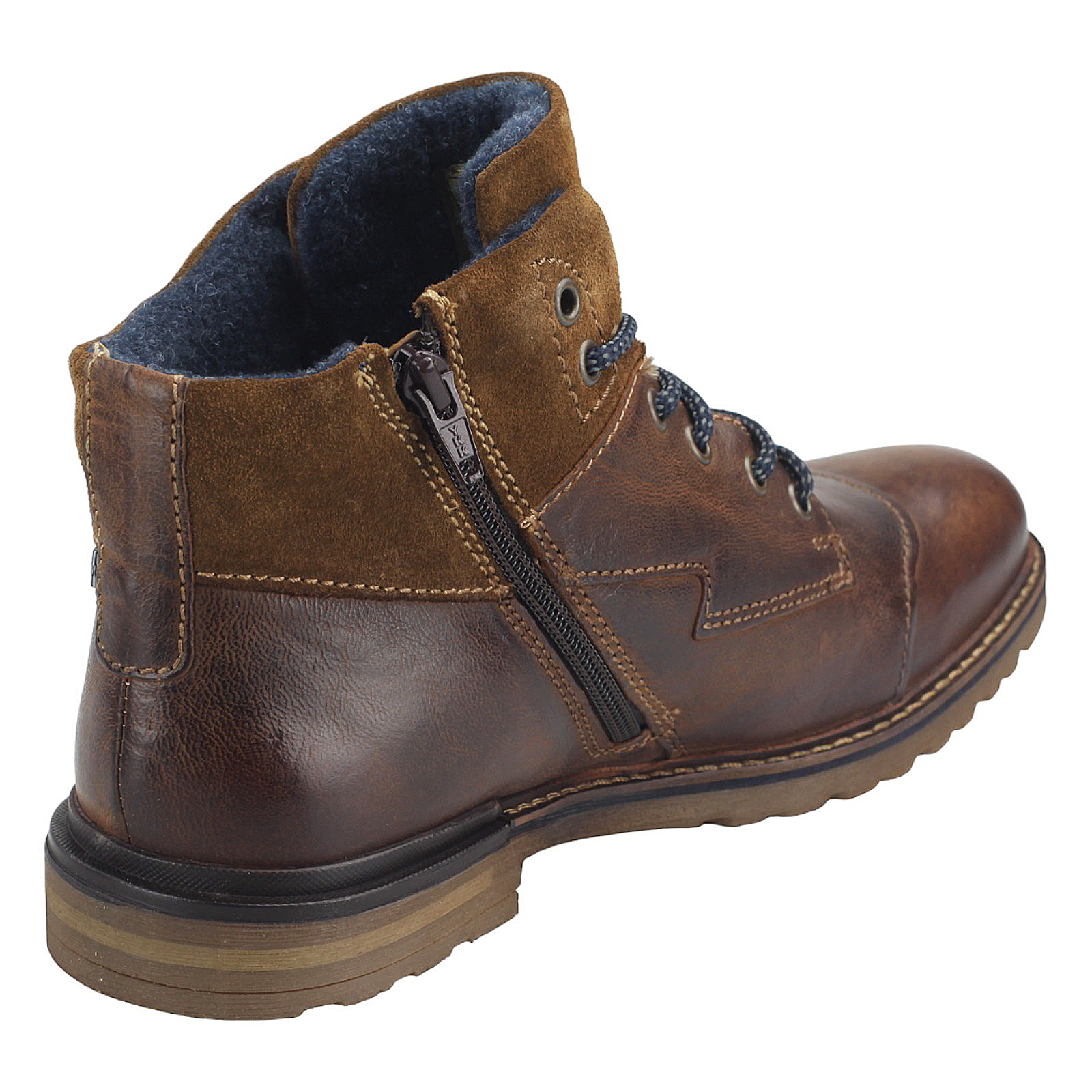 BUGATTI Herren Leder Stiefel Braun A0U3G