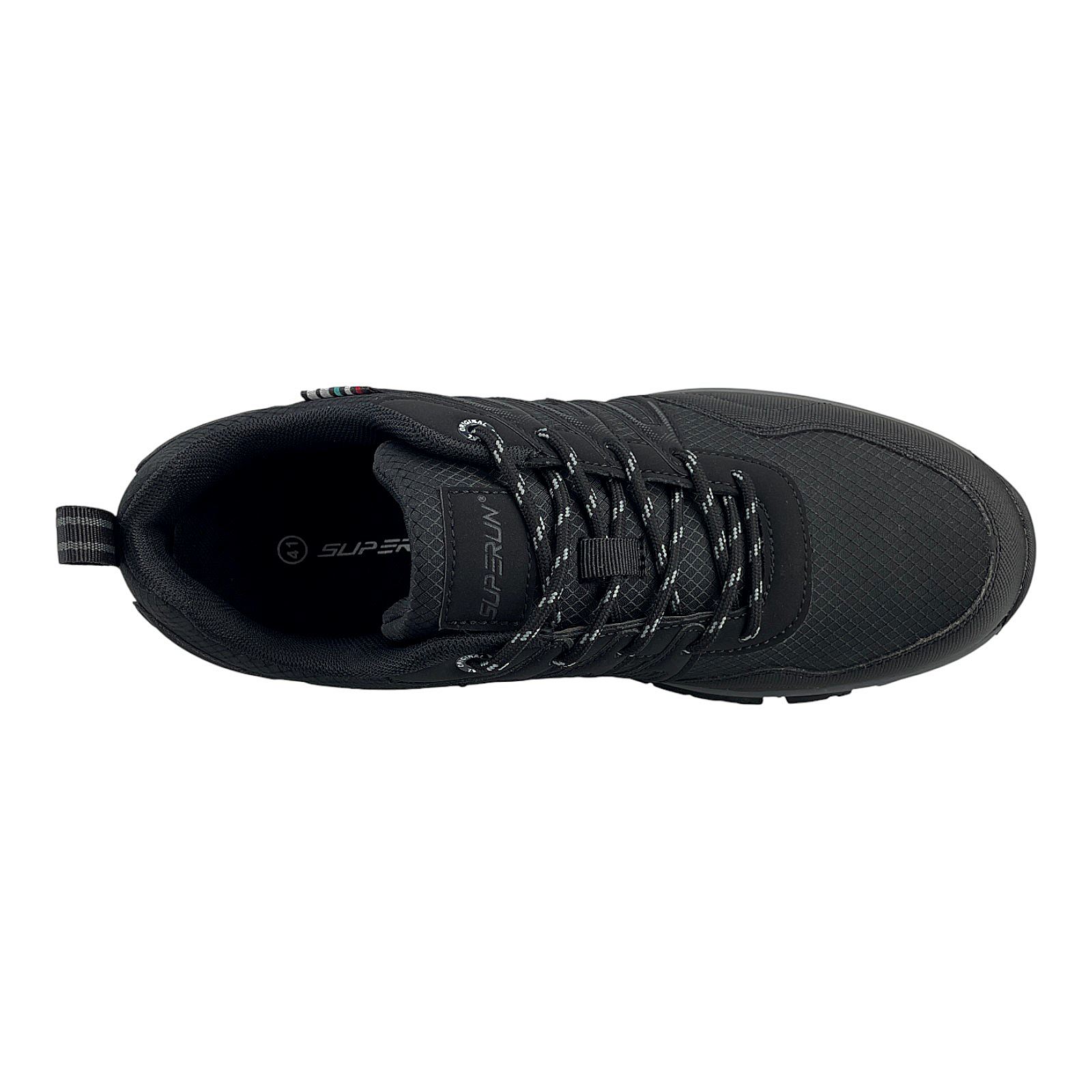 Herren Sneaker Trekkingschuh Outdoor Wanderschuh Sportschuhe Freizeit Schnürer Schwarz 47