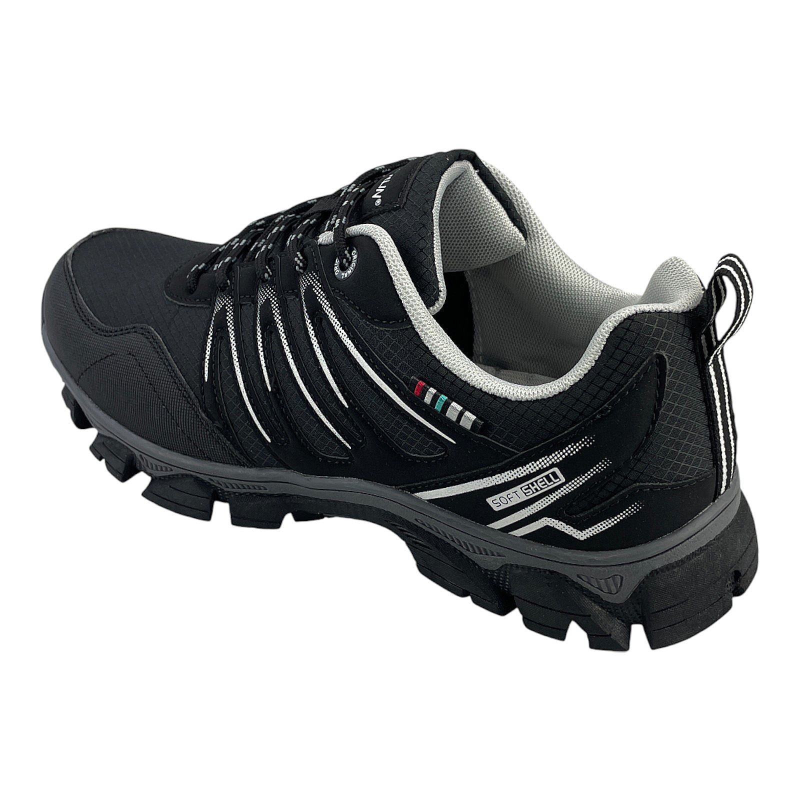 Herren Sneaker Trekkingschuh Outdoor Wanderschuh Sportschuhe Freizeit Schnürer Schwarz Weiß 46