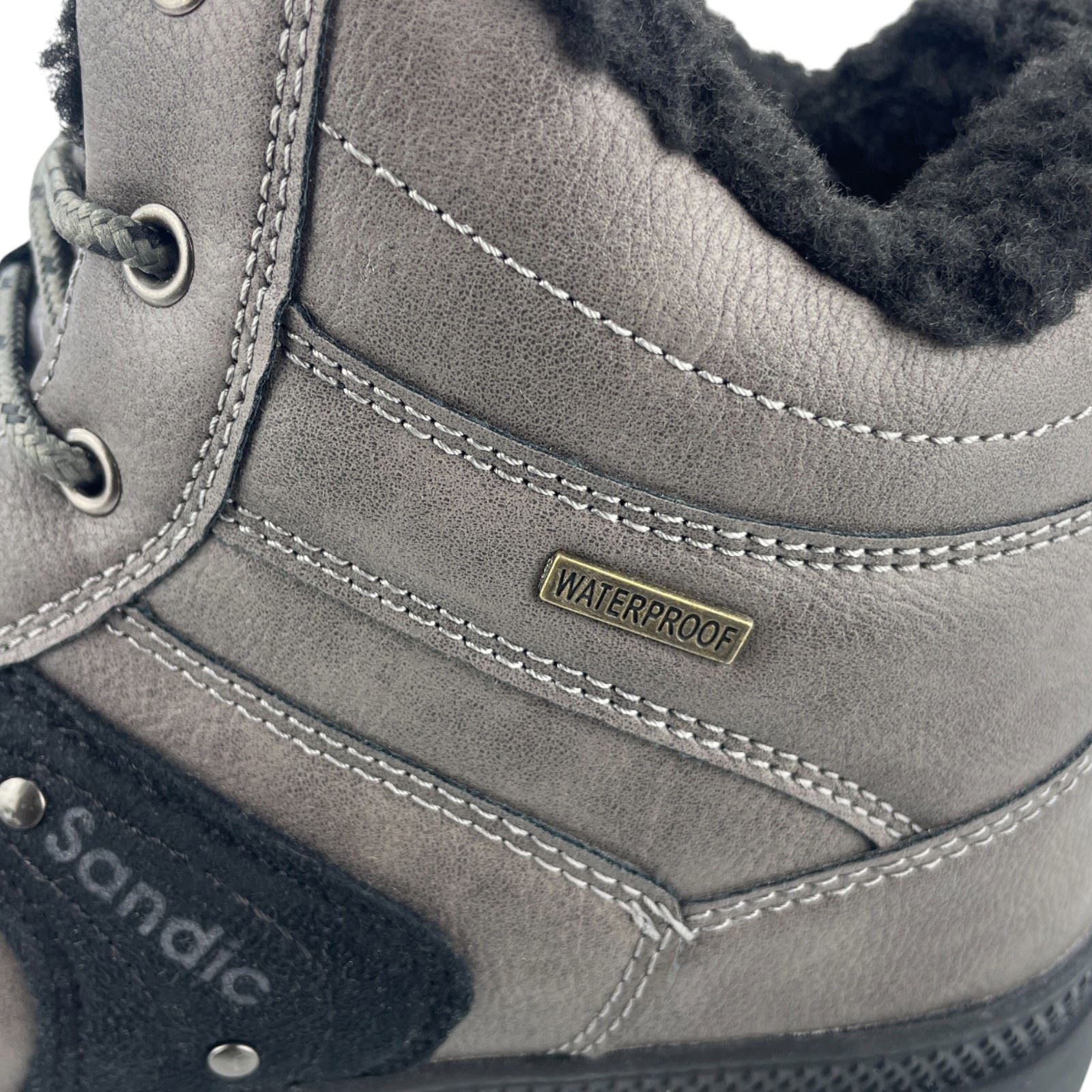 Herren Stiefel Wanderschuhe Wasserfest Warmfutter Outdoor Boots Trekkingschuhe  Dunkelgrau 42