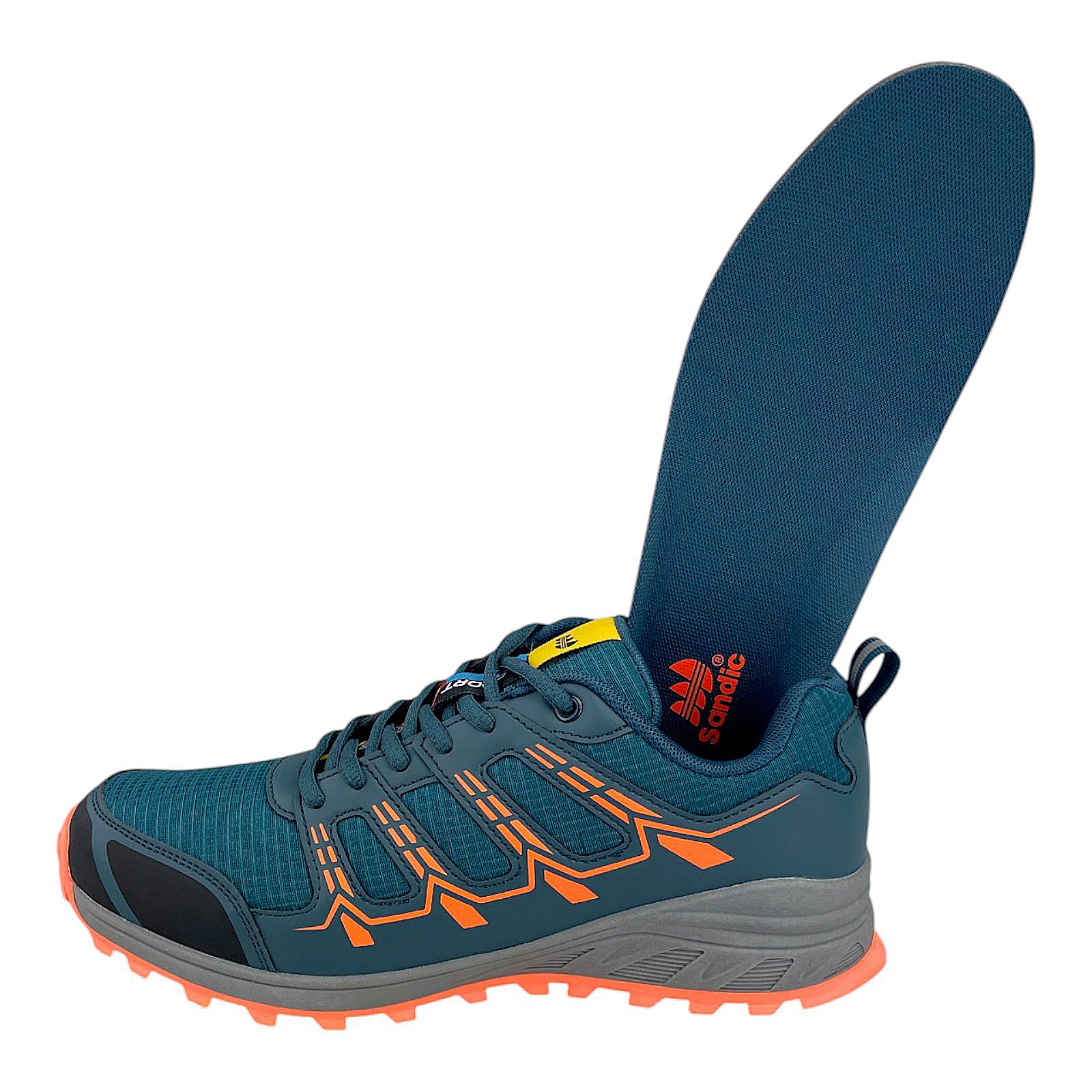Herren Outdoor Schuhe Trail Sneaker Trekking rutschfest wasserabweisend bequem Blau Orange 43
