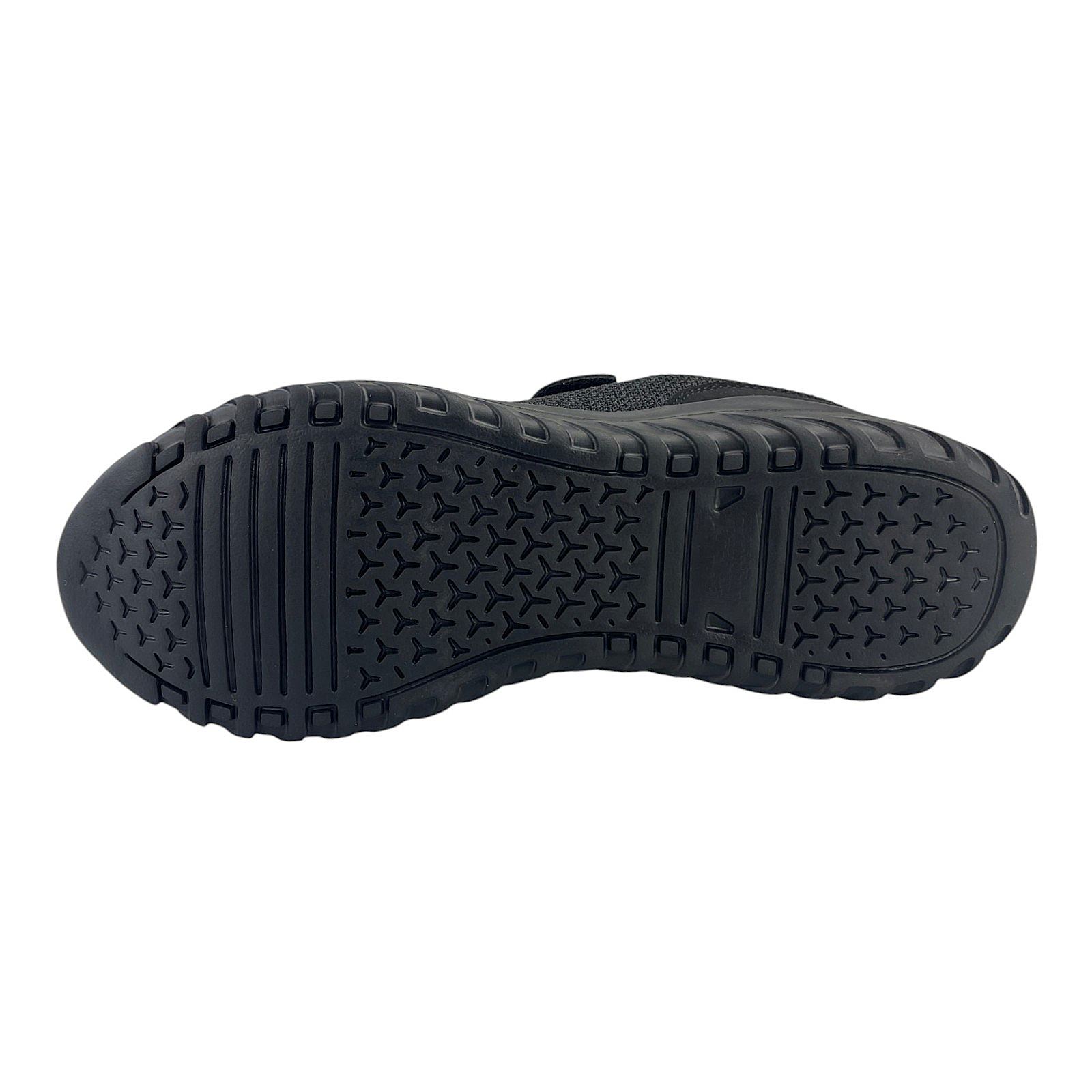 Herren Sneaker Klettverschluss Textil Sportschuhe Freizeit Leicht Turnschuhe NEU Schwarz 44