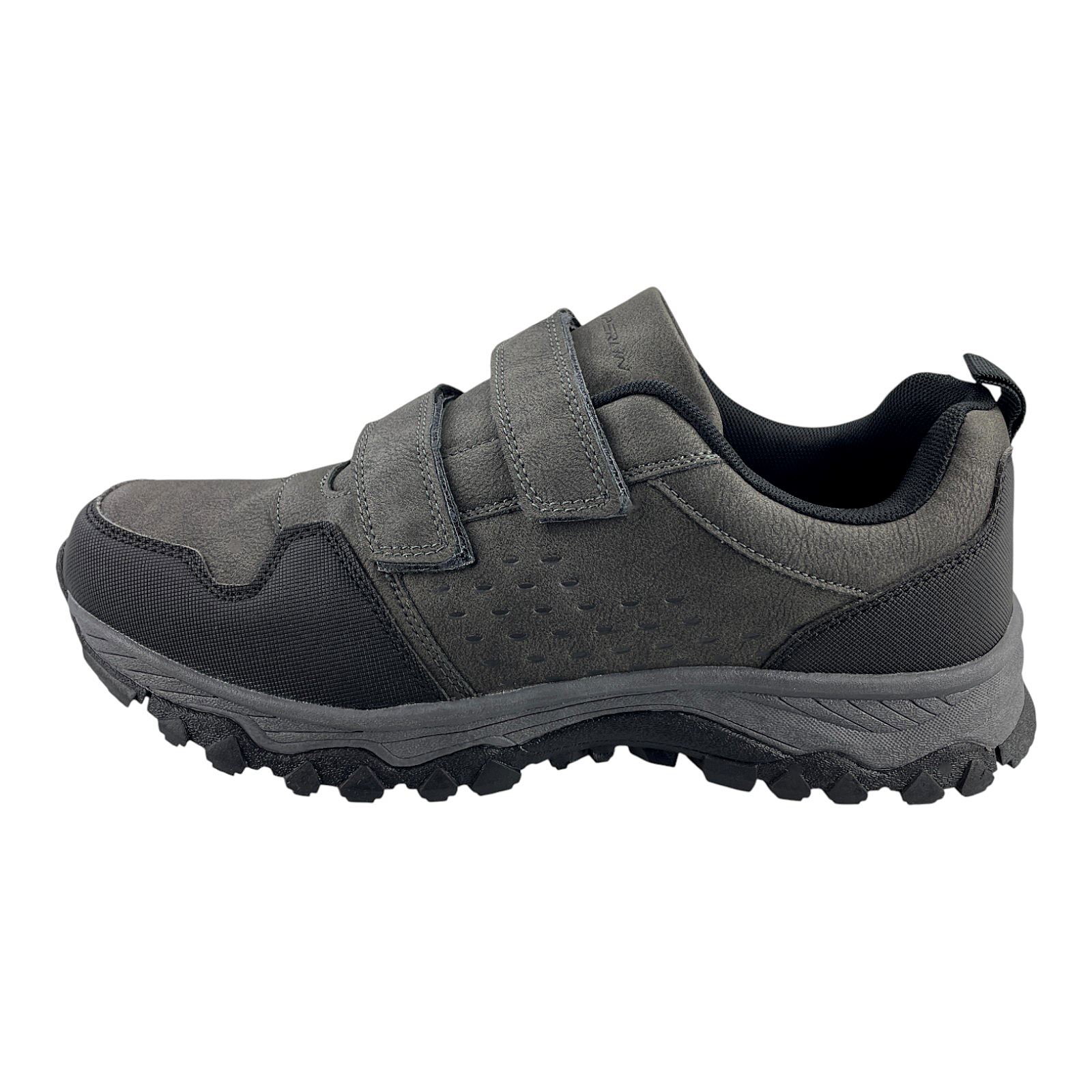 Herren Halbschuhe Trekkingschuhe Outdoor Klettverschluss Schuhe Profilsohle 8673 Grau 41