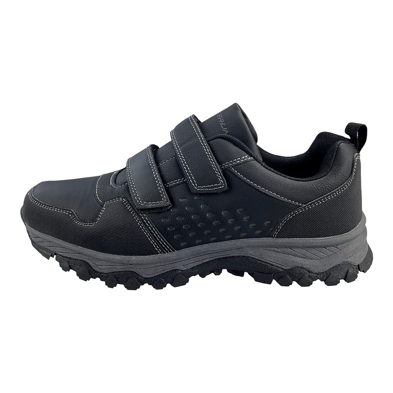 Herren Halbschuhe Trekkingschuhe Outdoor Klettverschluss Schuhe Profilsohle 8673 Schwarz 46