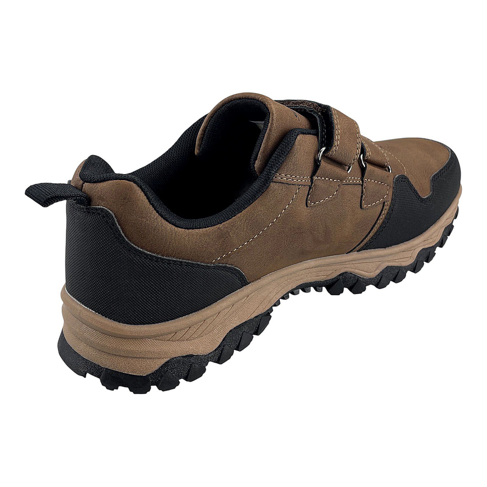 Herren Halbschuhe Trekkingschuhe Outdoor Klettverschluss Schuhe Profilsohle 8673 Braun 44