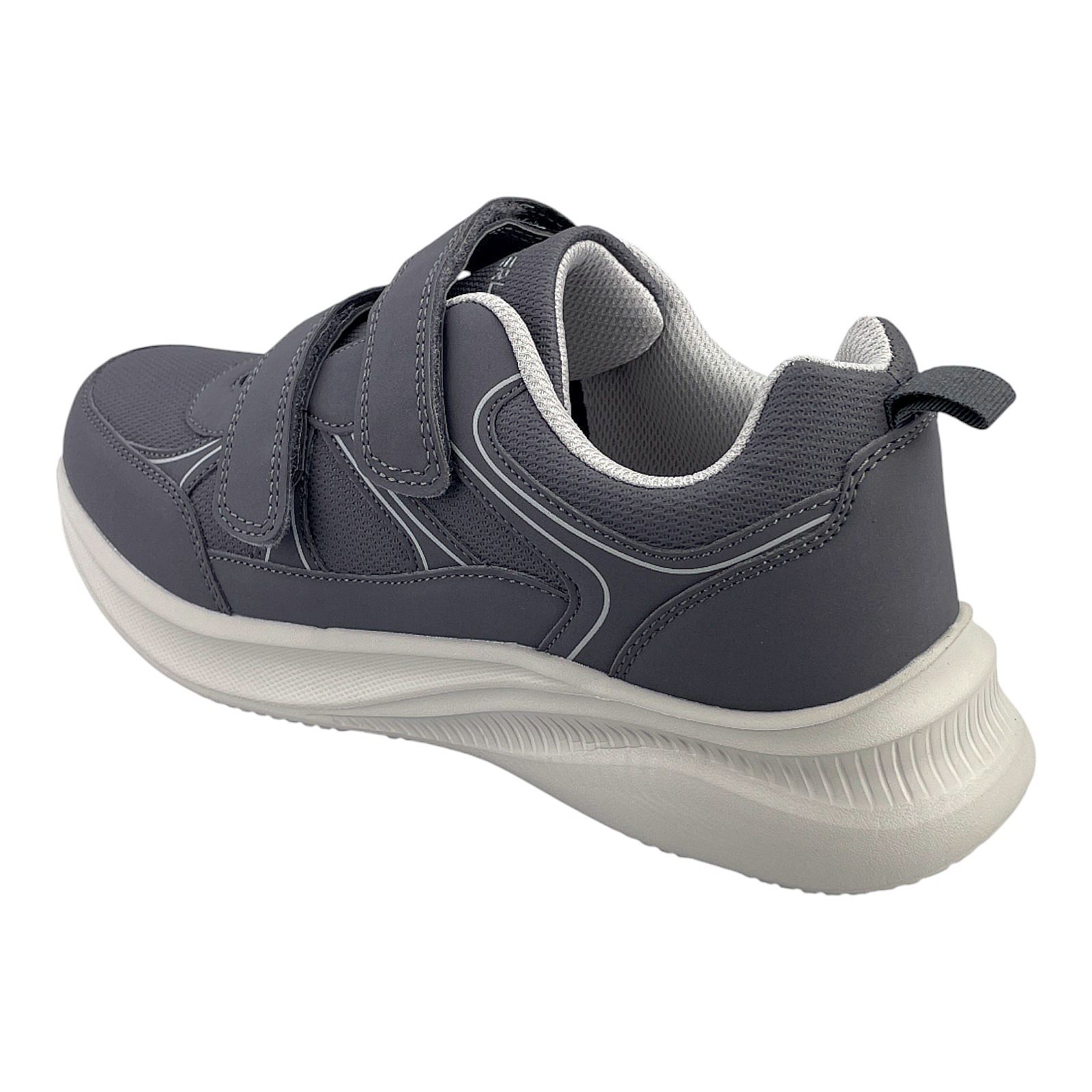 Herren Sneaker Klettverschluss Sportschuhe Freizeitschuhe Leicht Turnschuhe Neu Grau 45