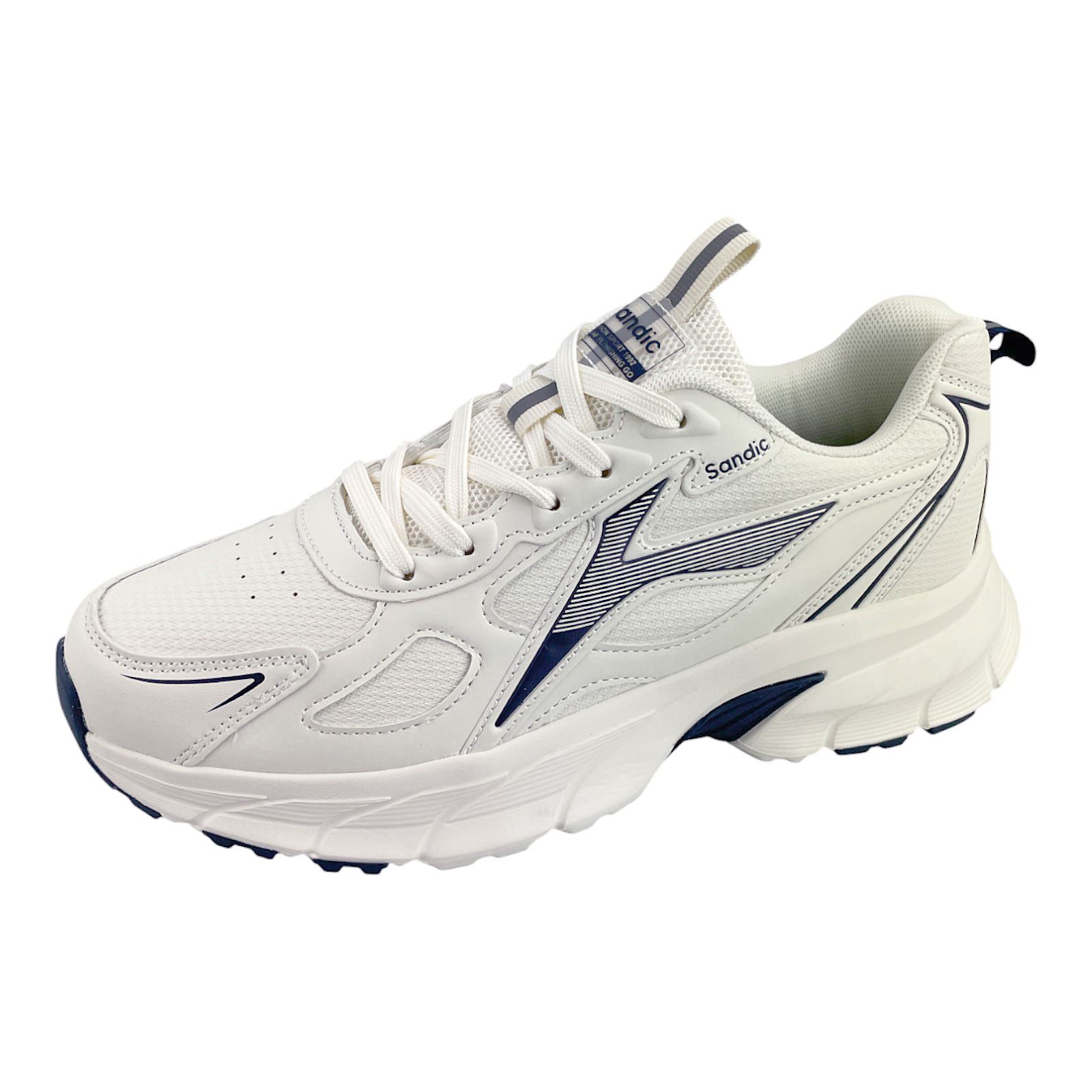 Herren Sneaker Sportschuhe Turnschuhe Männer Freizeitschuhe für Jungen 6336 Hell Beige/ Dunkelblau 45