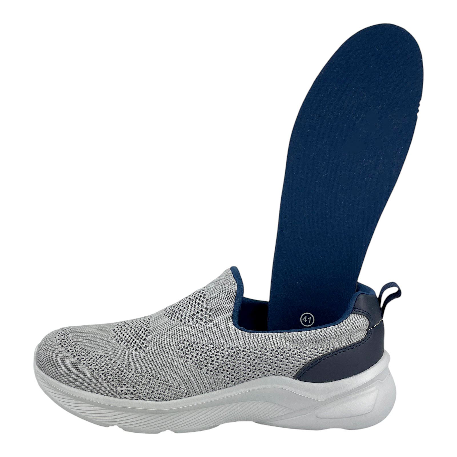 Herren Slipper Sneaker Textil Freizeit Schlupfschuhe Stoffschuhe Slip-On NEU  Grau 42