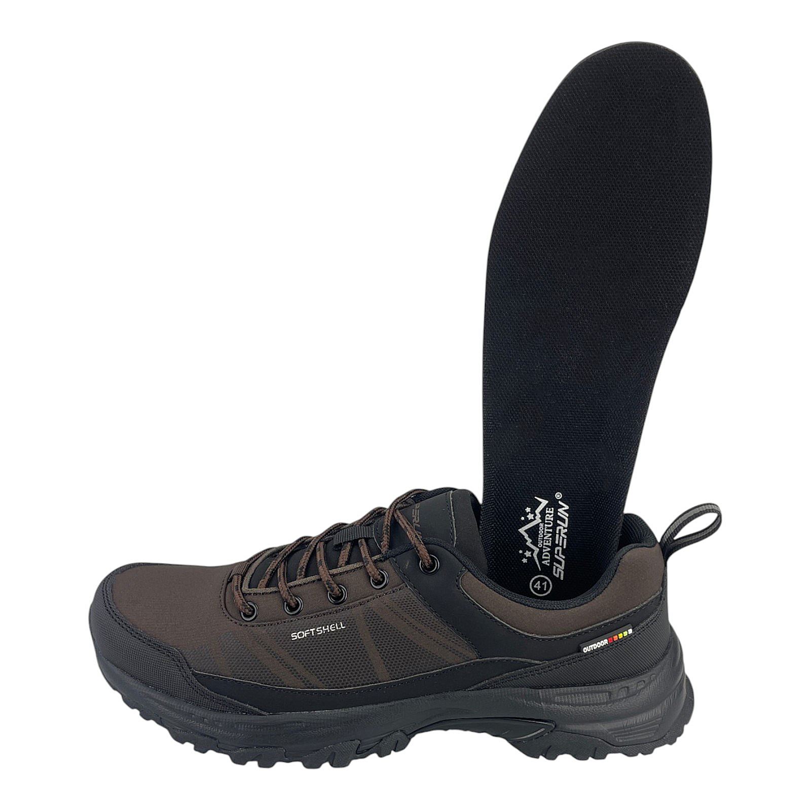 Herren Sneaker Trekkingschuhe Trail Outdoorschuhe Wandern Freizeit Soft Shell  Braun 41