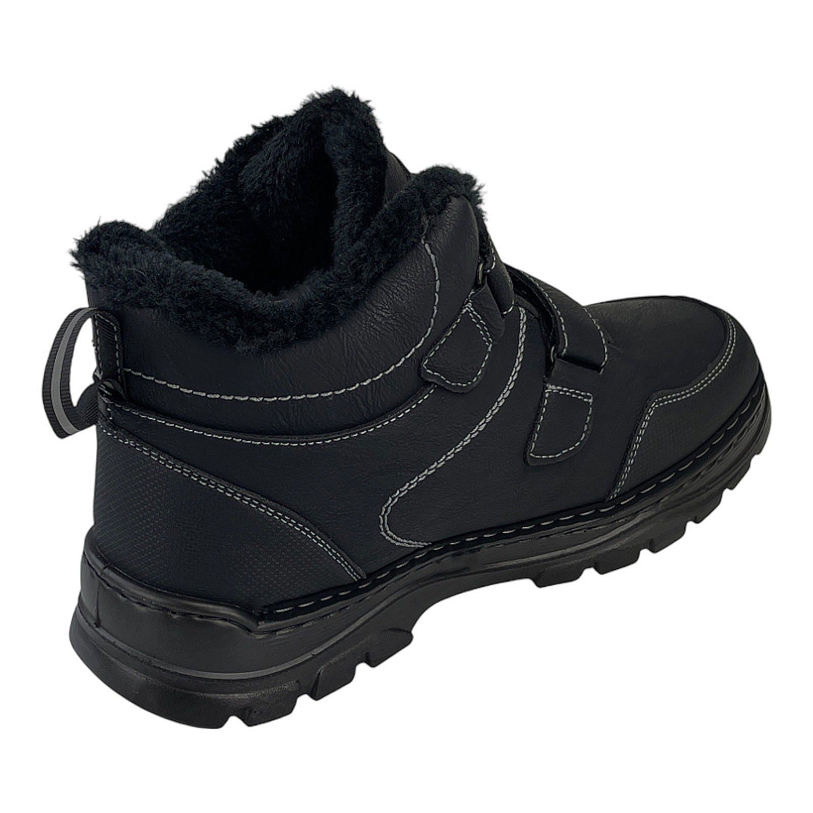 Herren Stiefel Boots Stiefeletten Winterstiefel Warmfutter Klettverschluss 3278 Schwarz 41