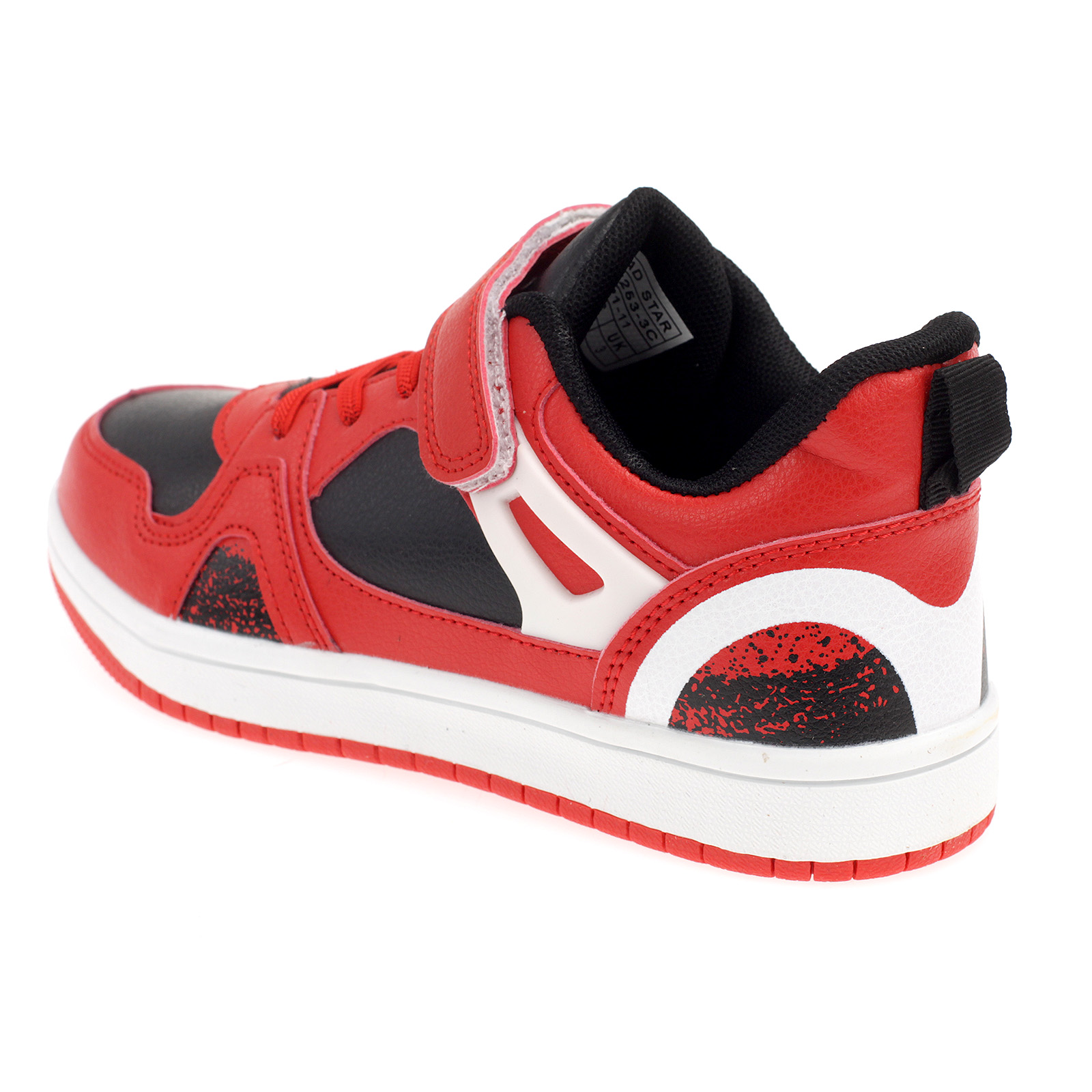 Kinder Sportschuhe Sneaker Rot Schwarz Weiß 2253