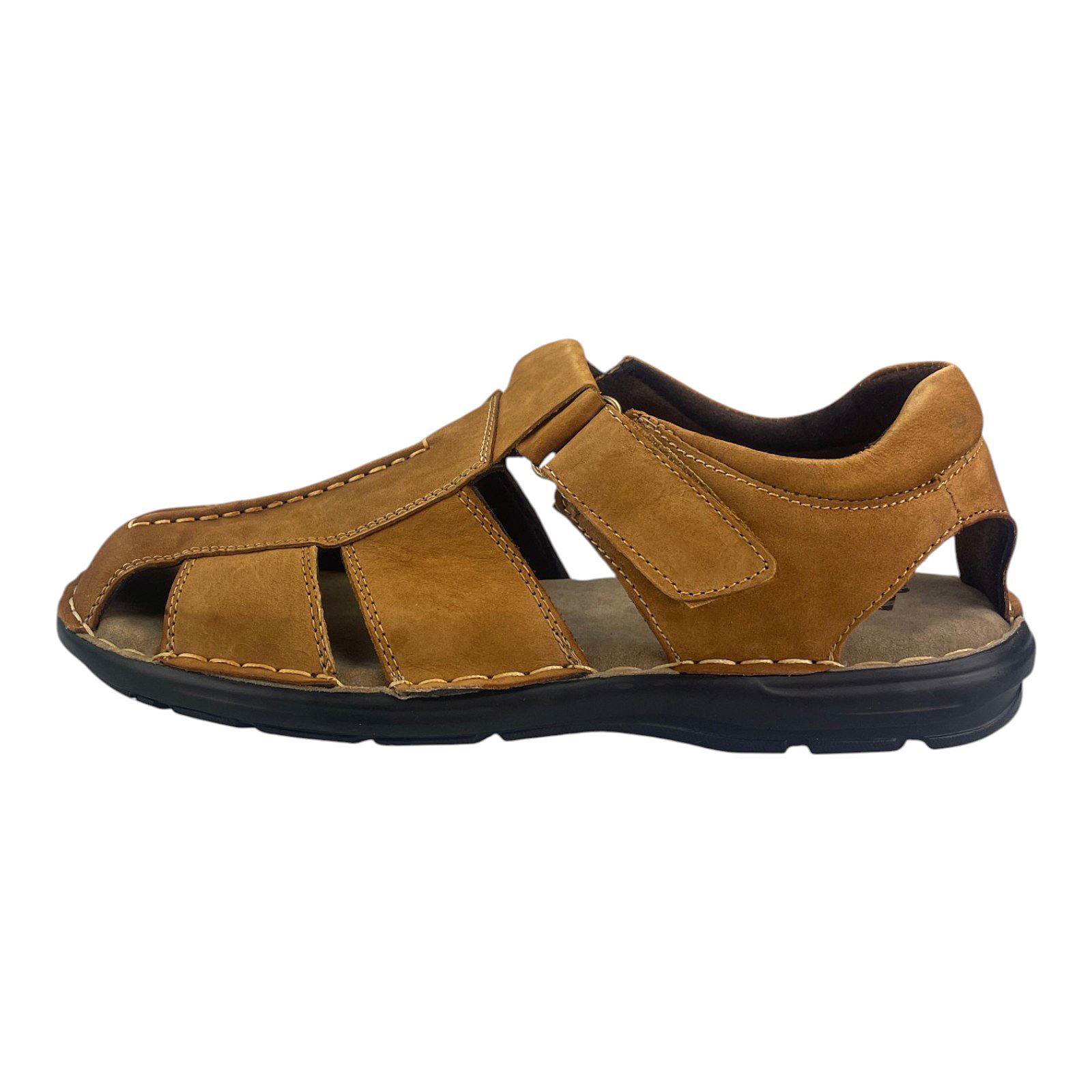 Herren Sandalen Braun Slipper Halbschuhe Freizeitschuhe Klettverschluss Schuhe 8832