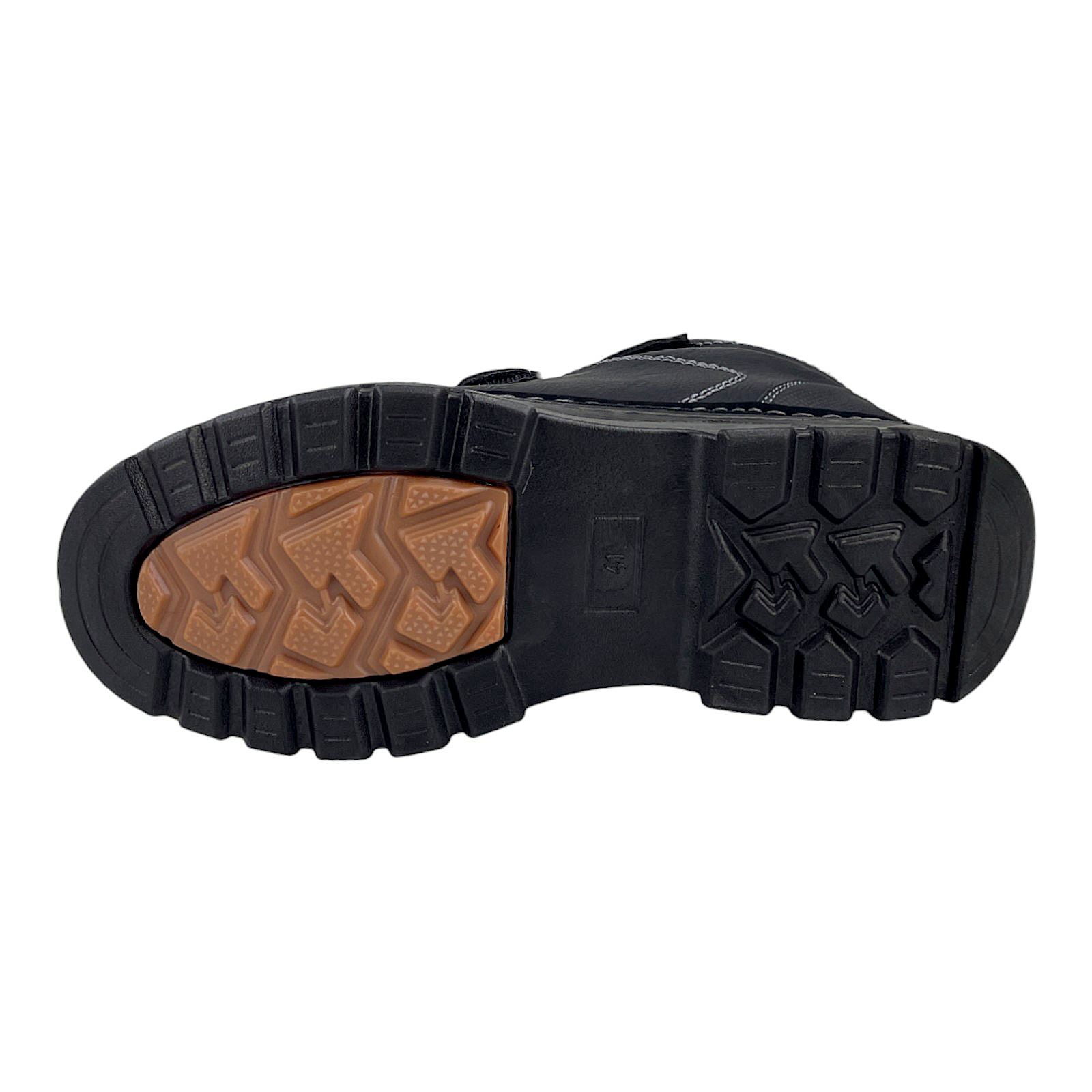 Herren Stiefel Boots Stiefeletten Winterstiefel Warmfutter Klettverschluss 3278 Schwarz 41