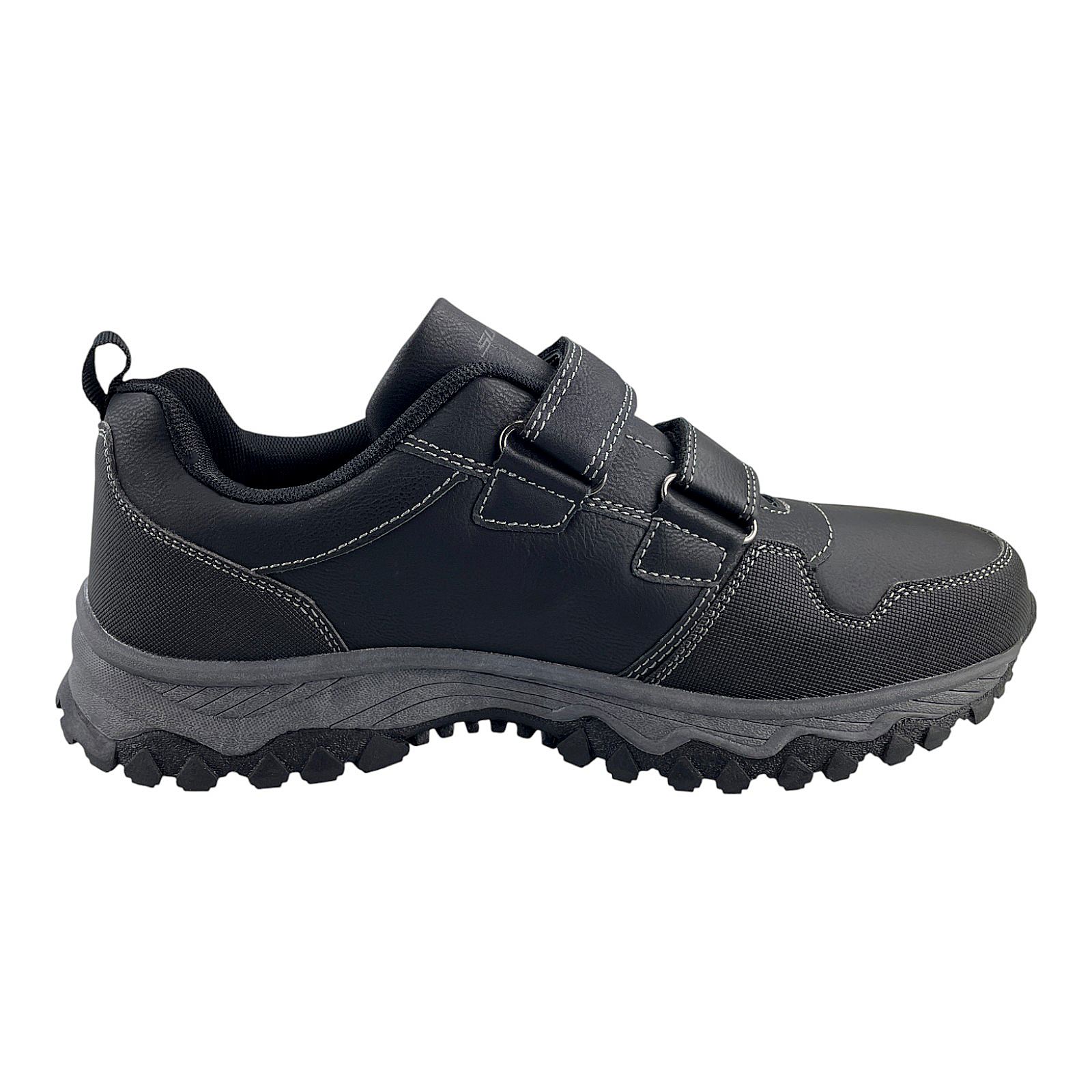 Herren Halbschuhe Trekkingschuhe Outdoor Klettverschluss Schuhe Profilsohle 8673 Schwarz 46