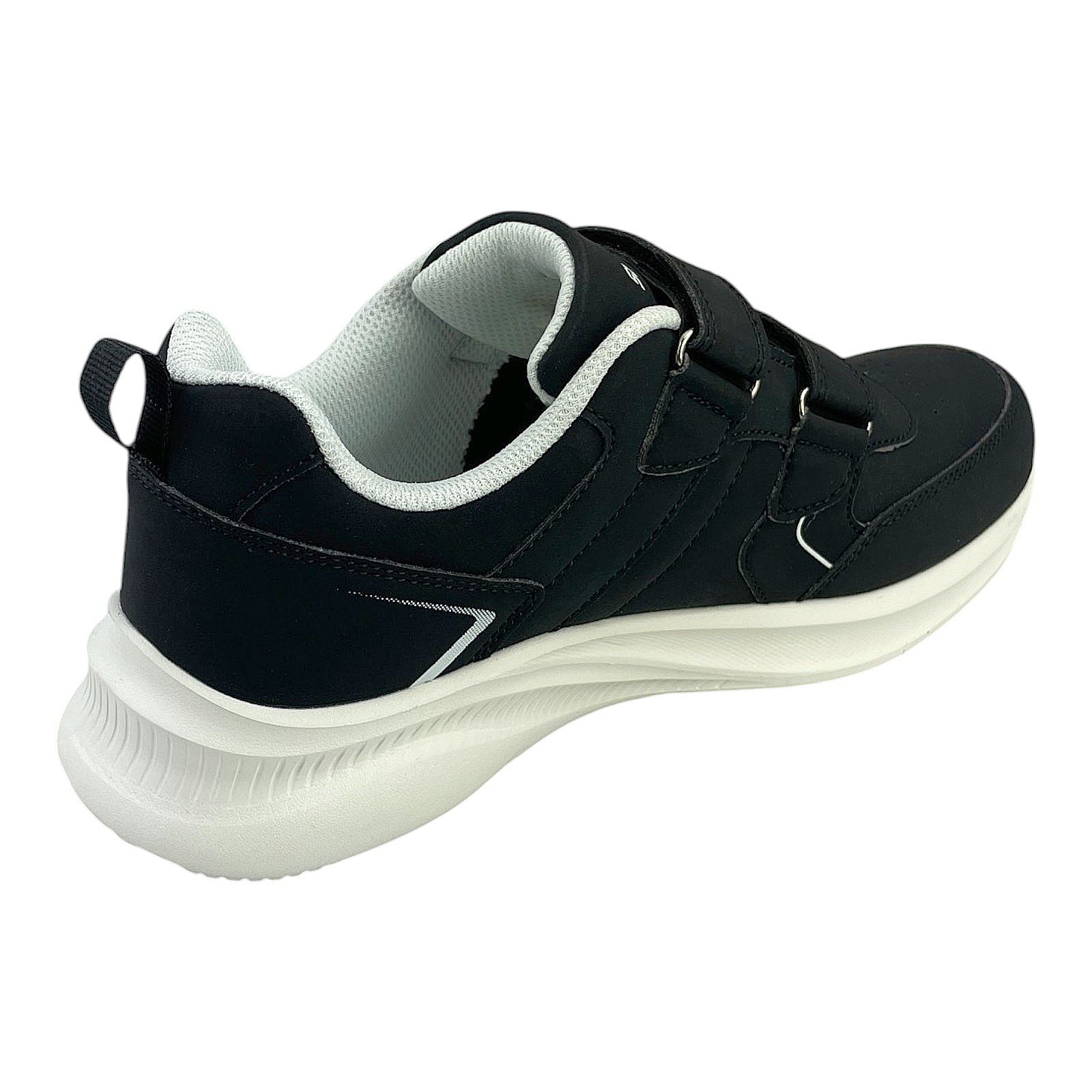 Herren Sneaker Klettverschluss Sportschuhe Freizeitschuhe Leicht Turnschuhe Neu Schwarz Weiß 42