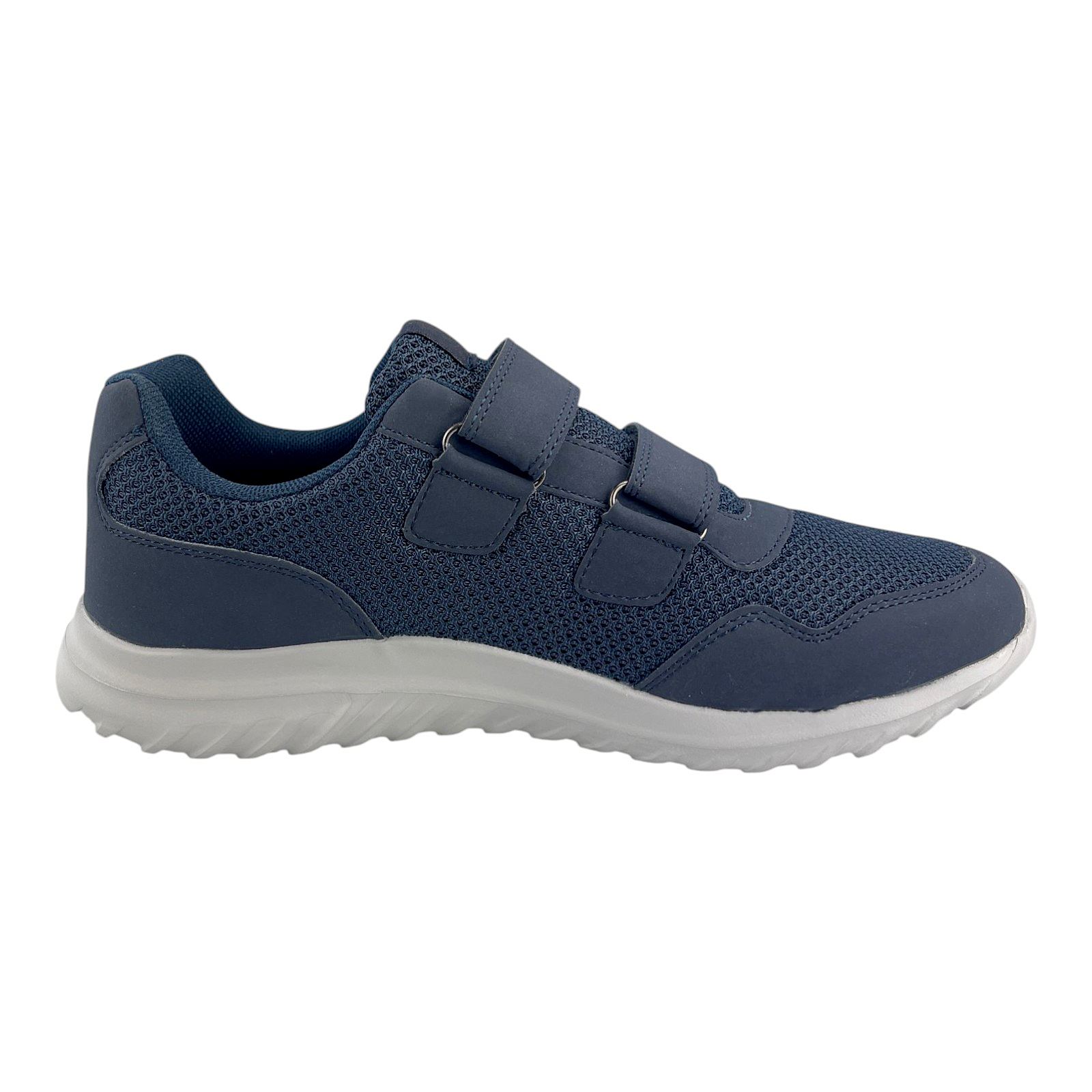 Herren Sneaker Klettverschluss Textil Sportschuhe Freizeit Leicht Turnschuhe NEU Blau 42
