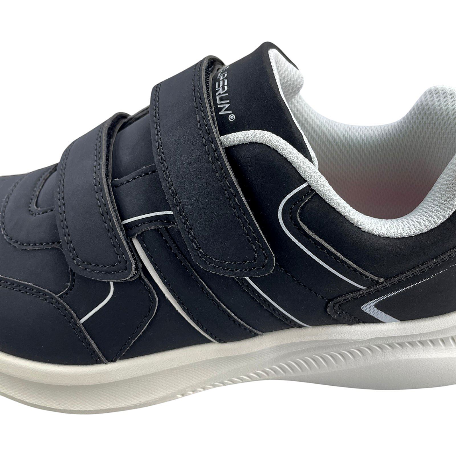 Herren Sneaker Klettverschluss Sportschuhe Freizeitschuhe Leicht Turnschuhe Neu Schwarz Weiß 42