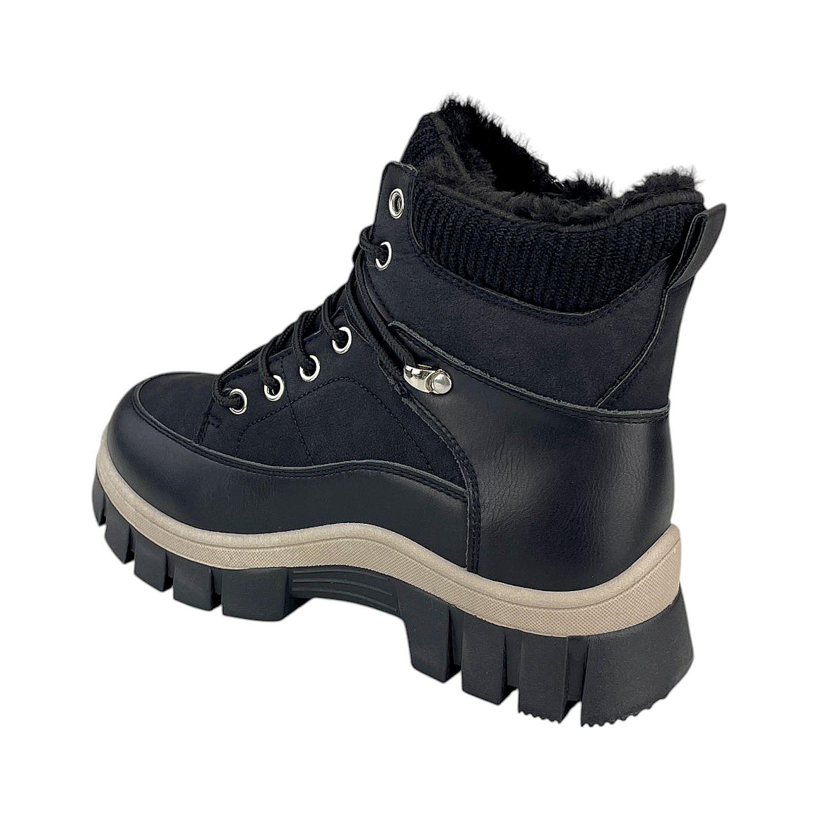 Damen Stiefeletten Boots Stiefel Booty Gefütterte Winterschuhe Schuhe Warmfutter