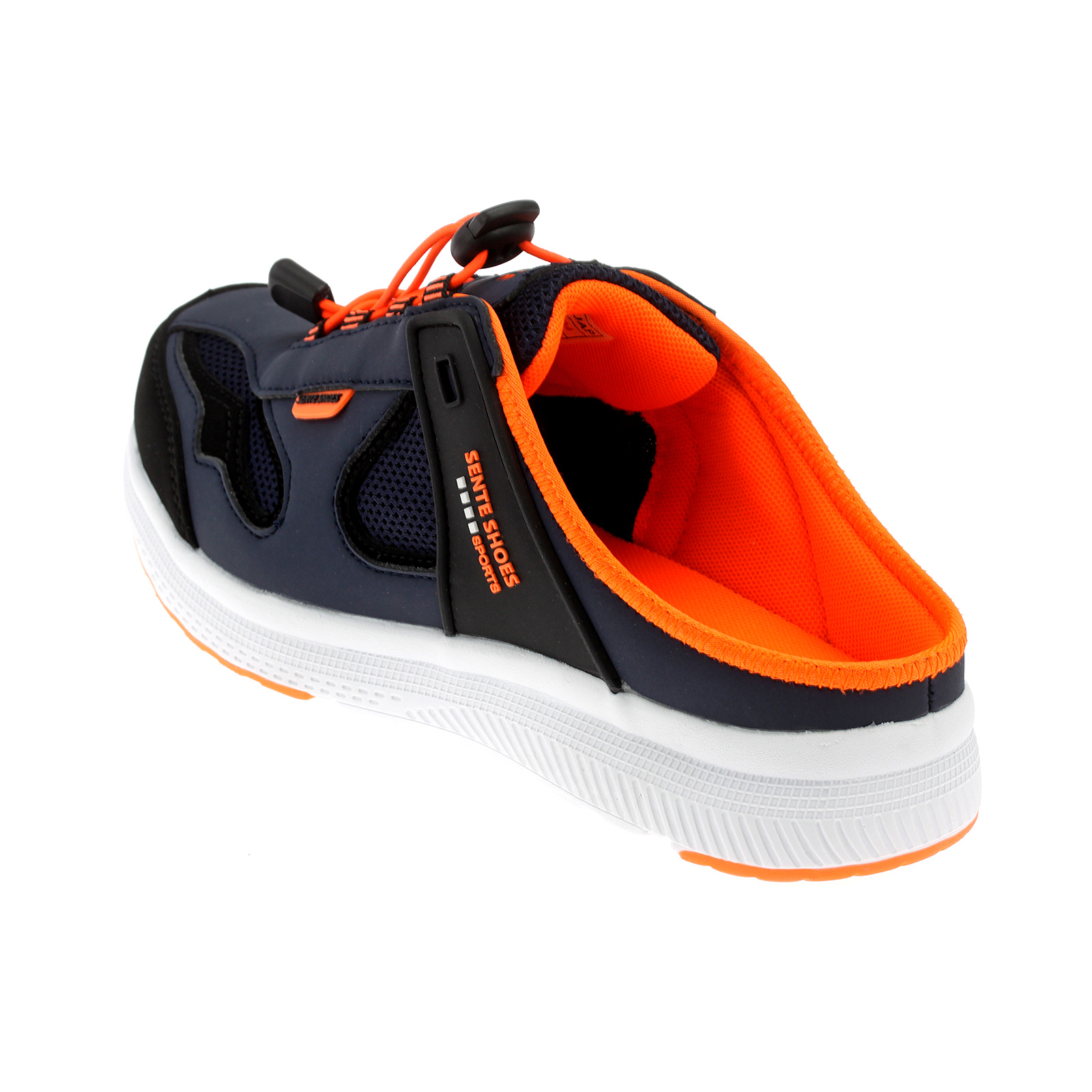 Herren Damen Pantoletten Sabots Sneaker Sandalette Slipper Freizeitschuhe AB2101 Navy Orange
