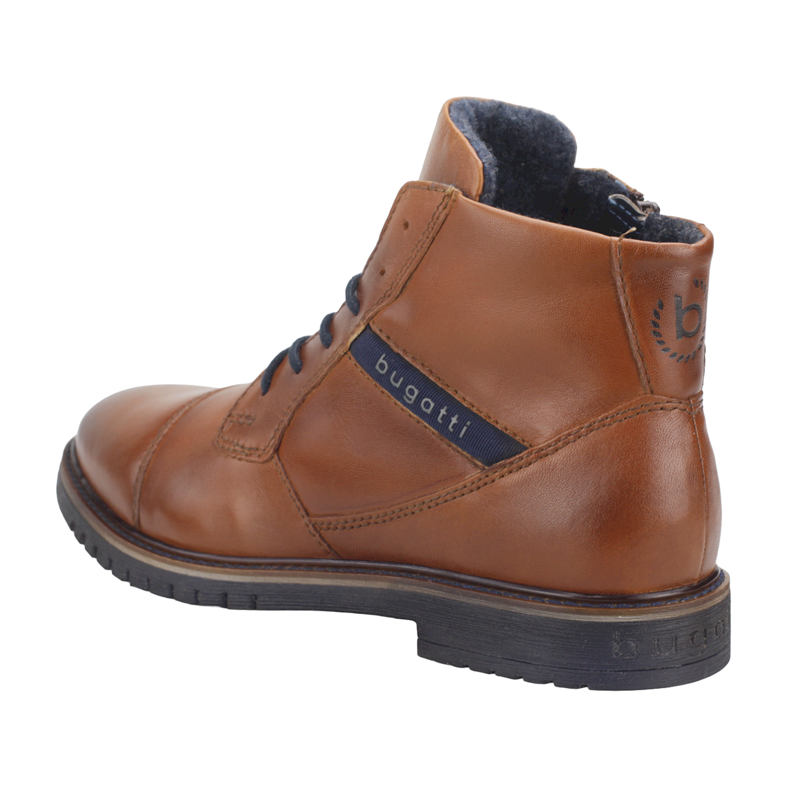 BUGATTI Herren Boots Leder 8373A in cognac
