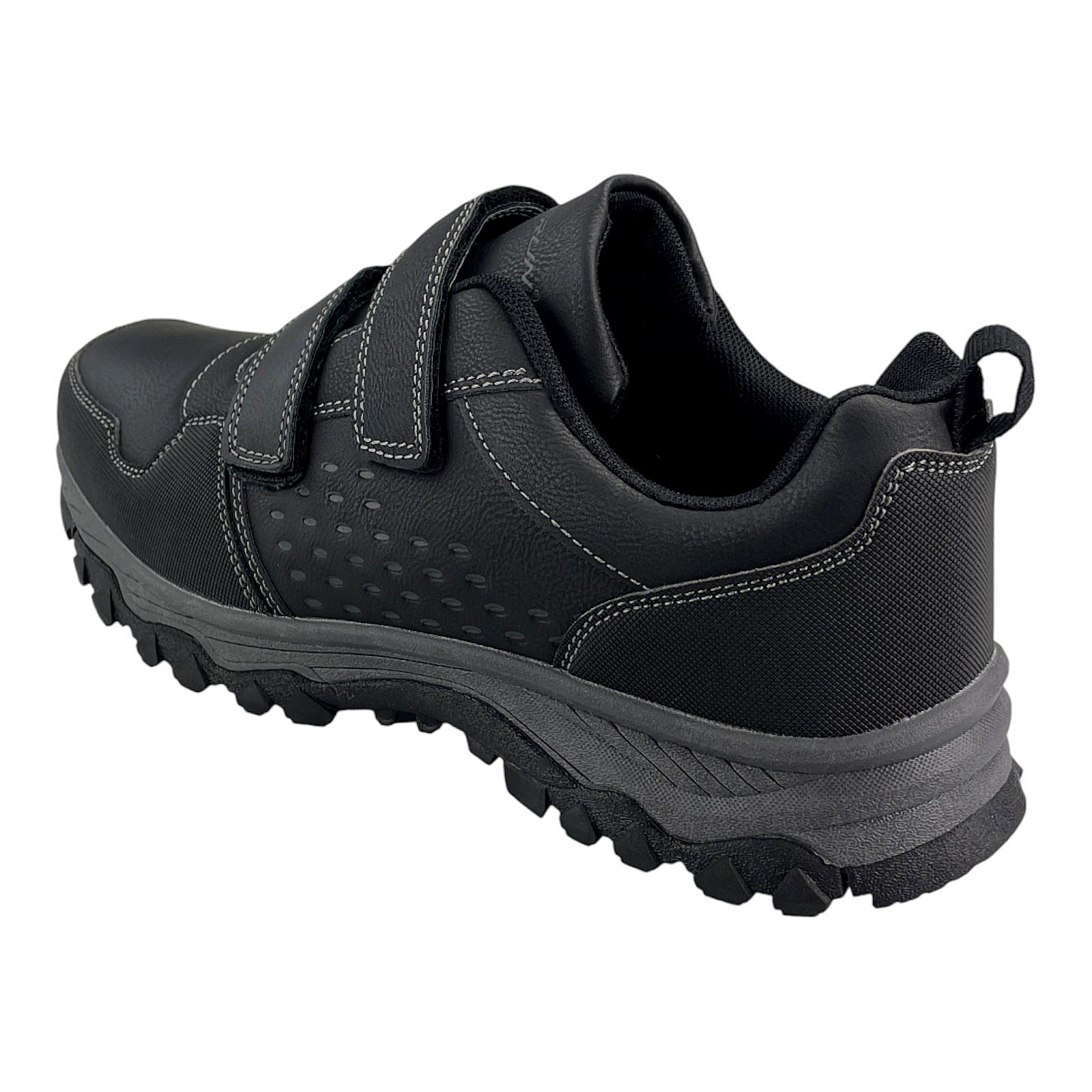 Herren Halbschuhe Trekkingschuhe Outdoor Klettverschluss Schuhe Profilsohle 8673 Schwarz 46