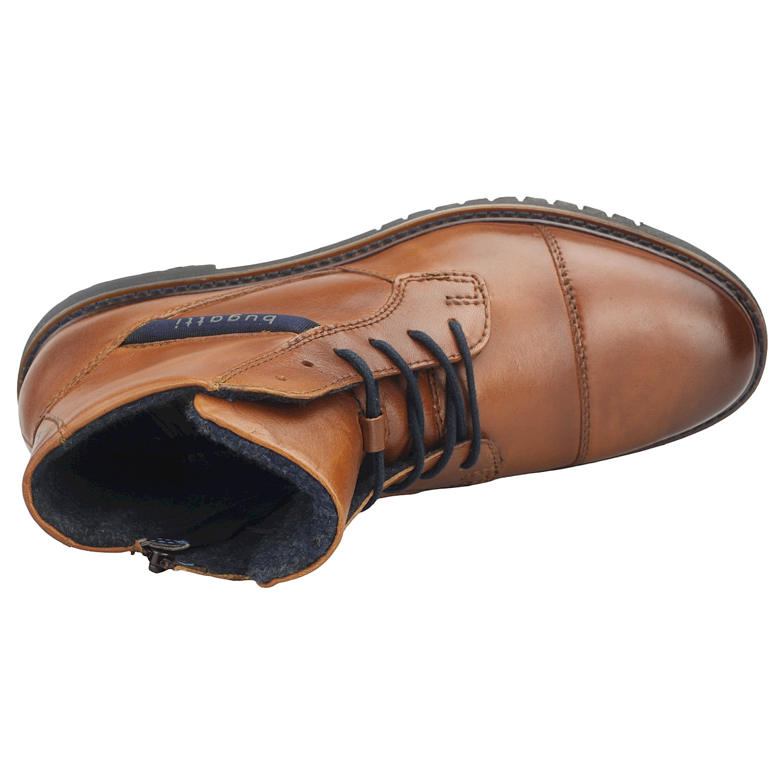 BUGATTI Herren Boots Leder 8373A in cognac