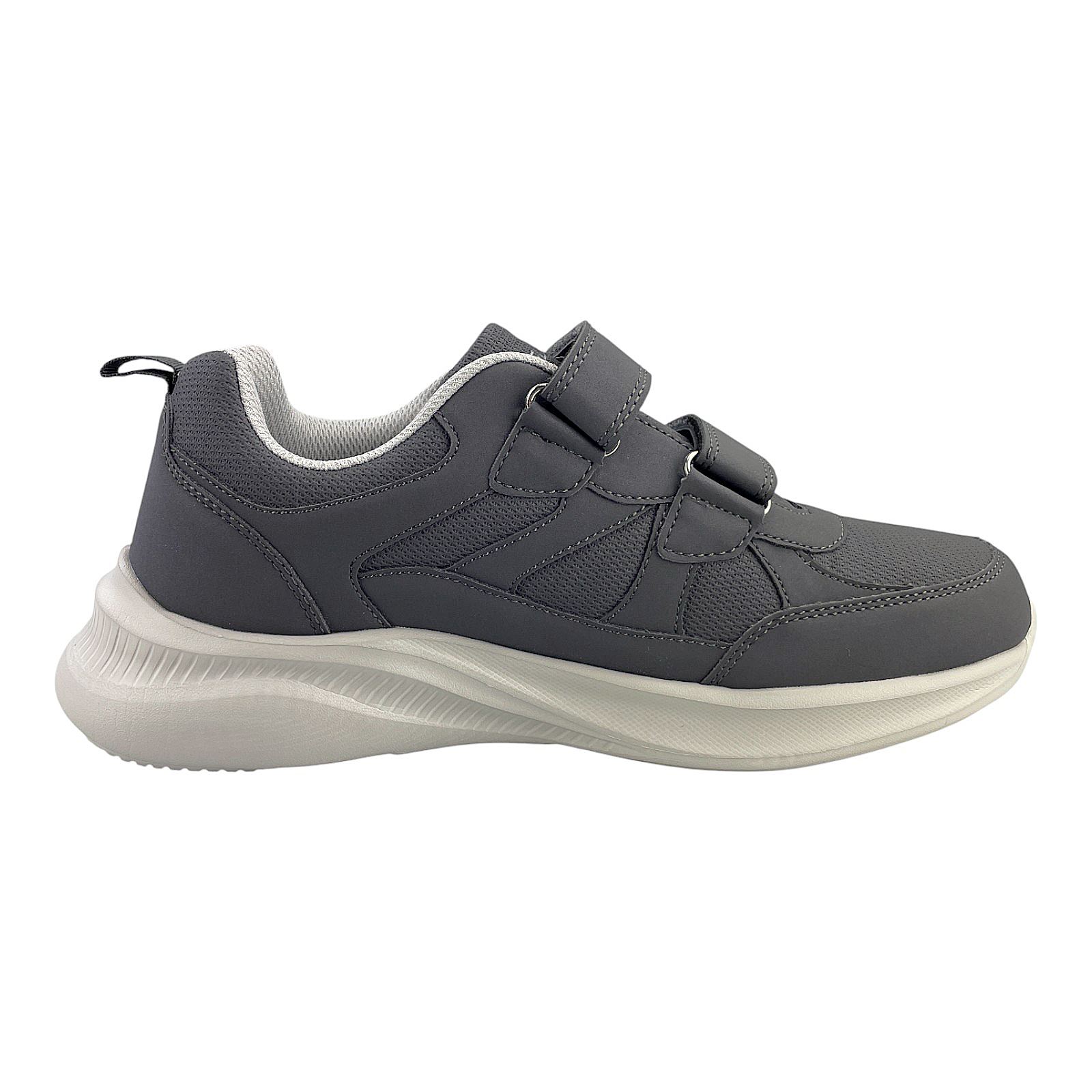 Herren Sneaker Klettverschluss Sportschuhe Freizeitschuhe Leicht Turnschuhe Neu Grau 45