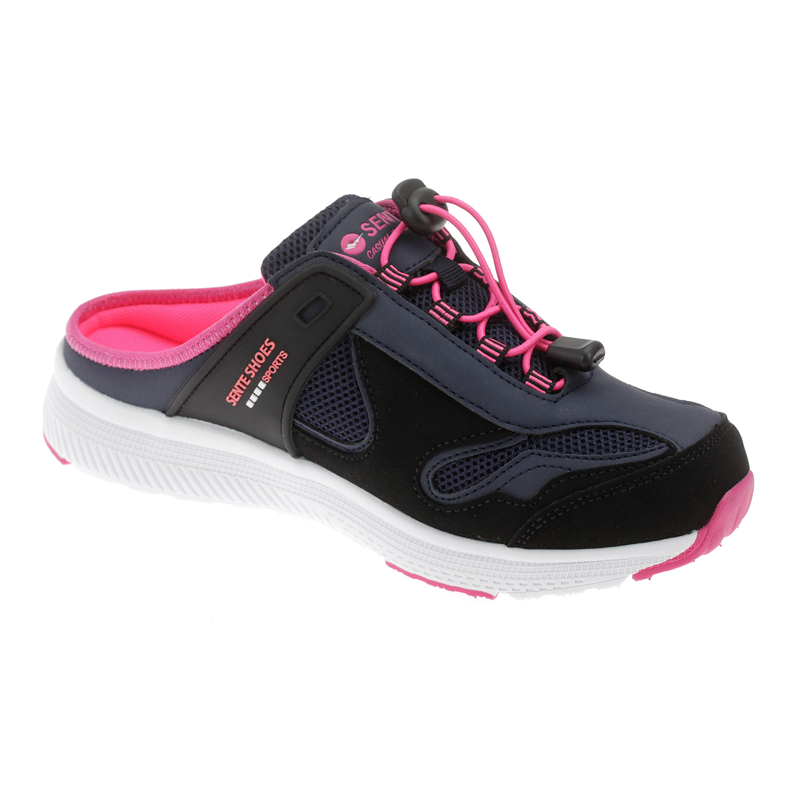 Damen Pantoletten Sabots Sneaker Sandalette Slipper Freizeitschuhe AB2101 Navy Pink