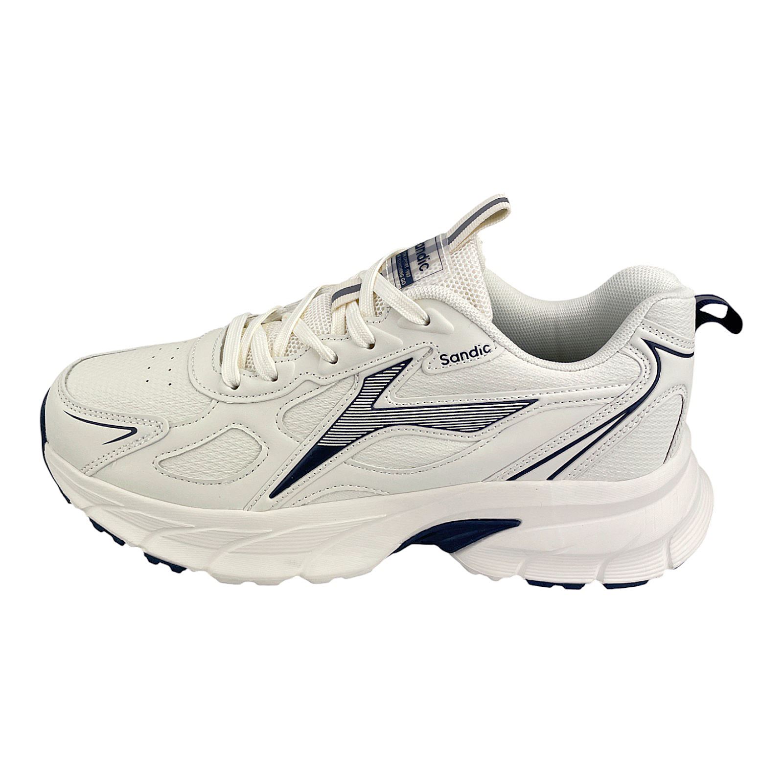 Herren Sneaker Sportschuhe Turnschuhe Männer Freizeitschuhe für Jungen 6336 Hell Beige/ Dunkelblau 45