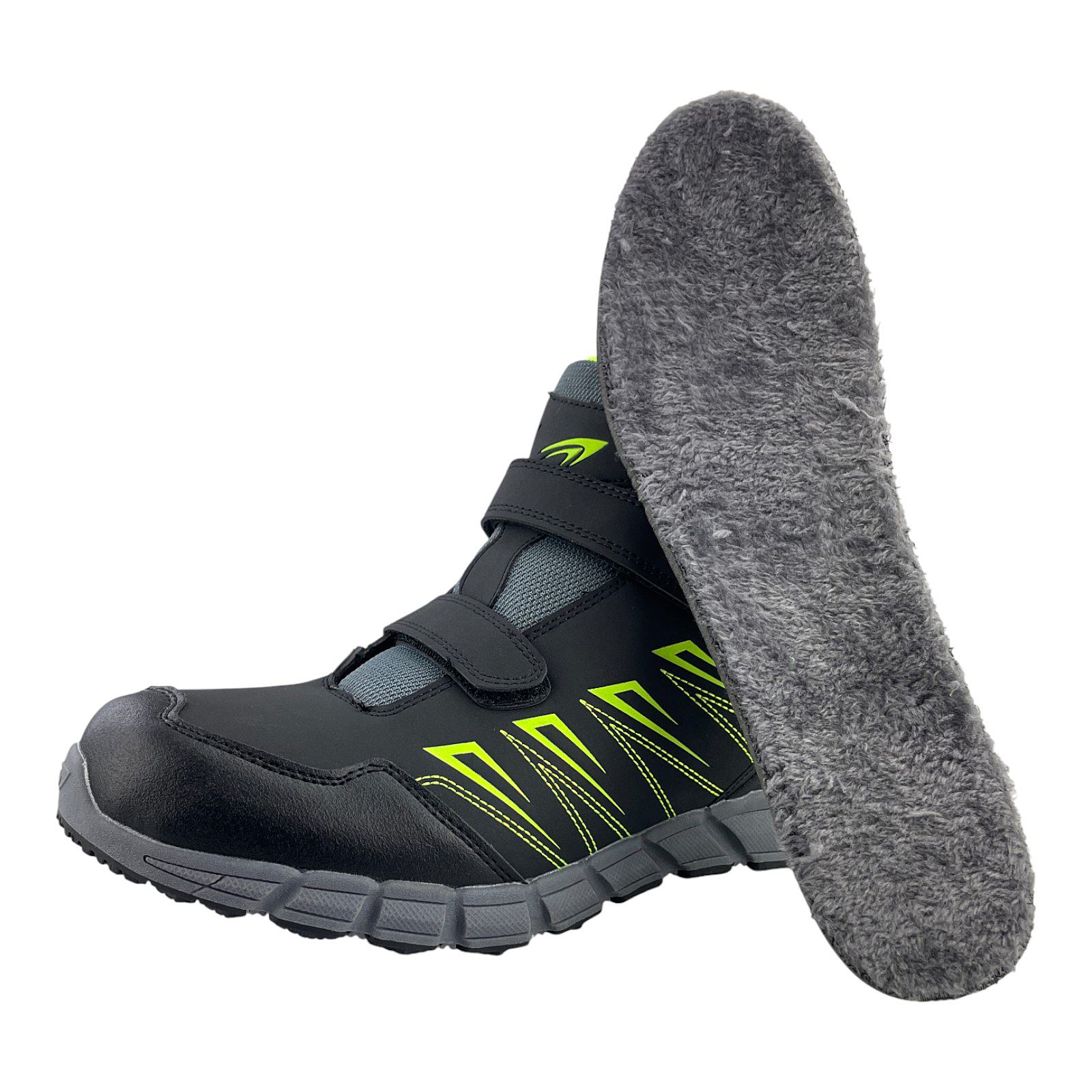 Herren Stiefel Übergröße Gefütterte Schuhe Trekkingschuhe Outdoorschuhe Boots Schwarz Grün 50