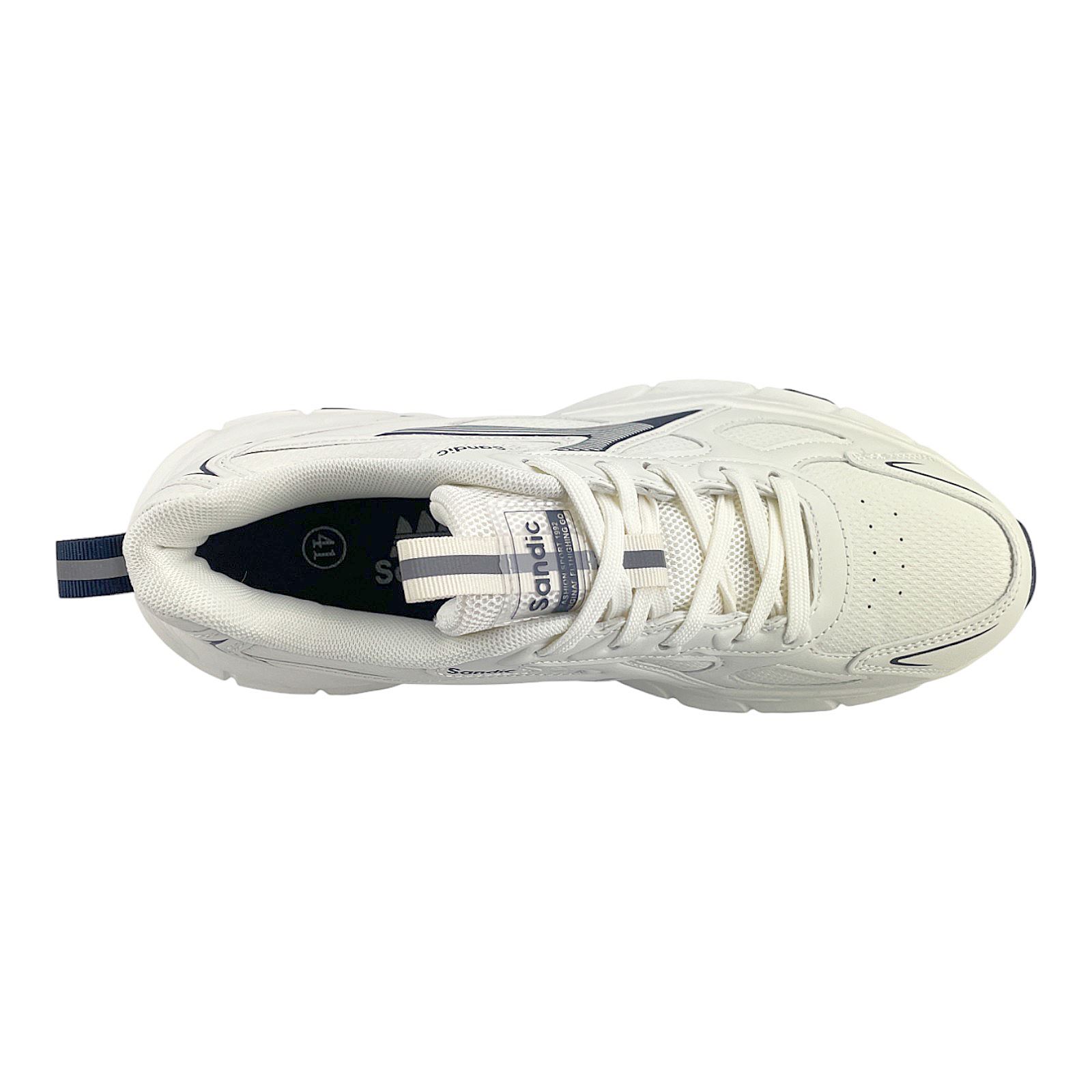 Herren Sneaker Sportschuhe Turnschuhe Männer Freizeitschuhe für Jungen 6336 Hell Beige/ Dunkelblau 45