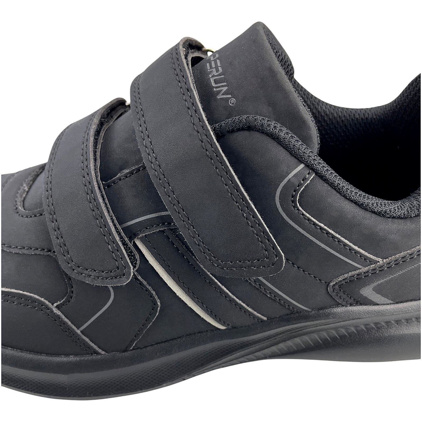 Herren Sneaker Klettverschluss Sportschuhe Freizeitschuhe Leicht Turnschuhe Neu Schwarz 44