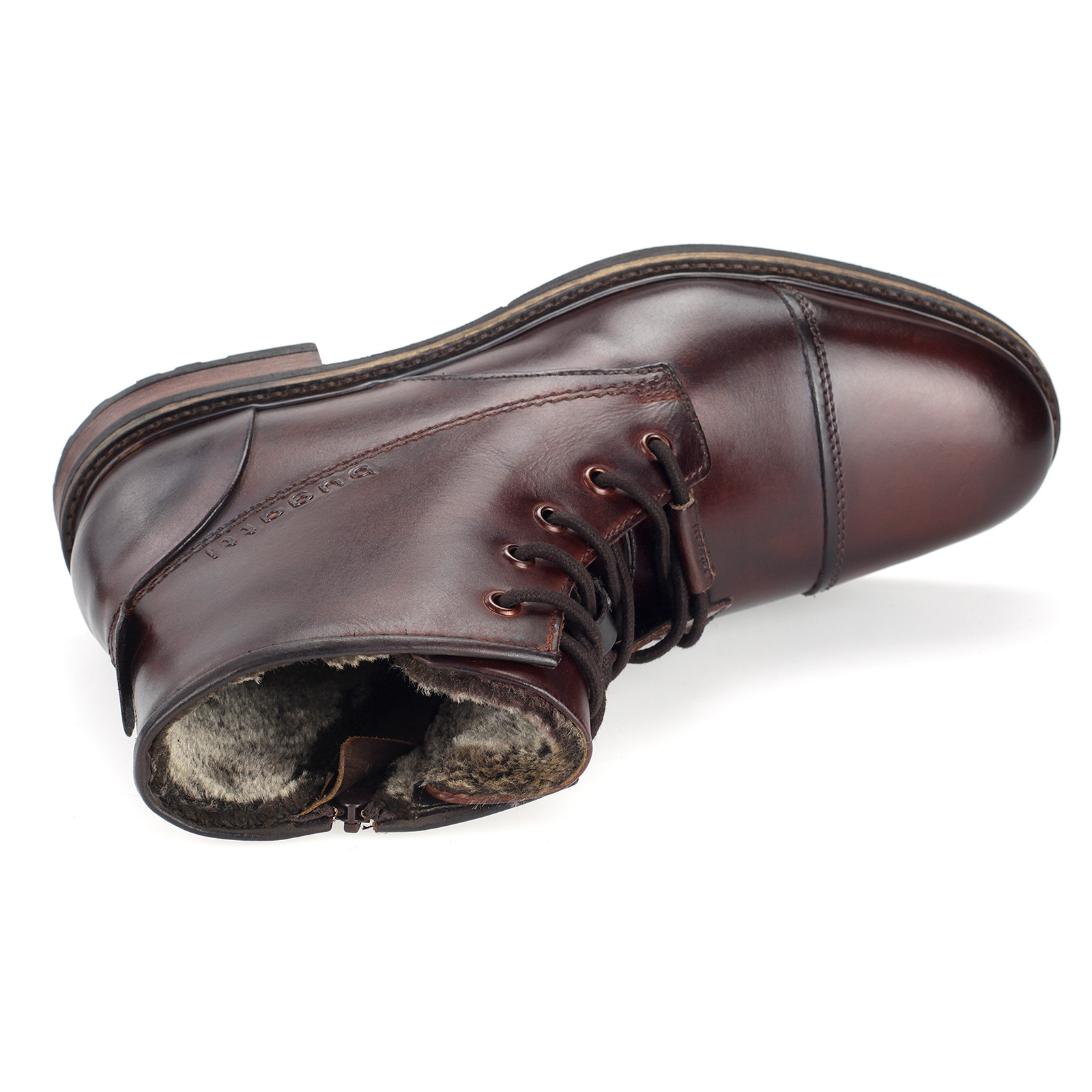 Bugatti Herren Stiefel Leder Boots Gefüttert Business Schuhe Elegant Dk.Braun 331-78252-1000-6100