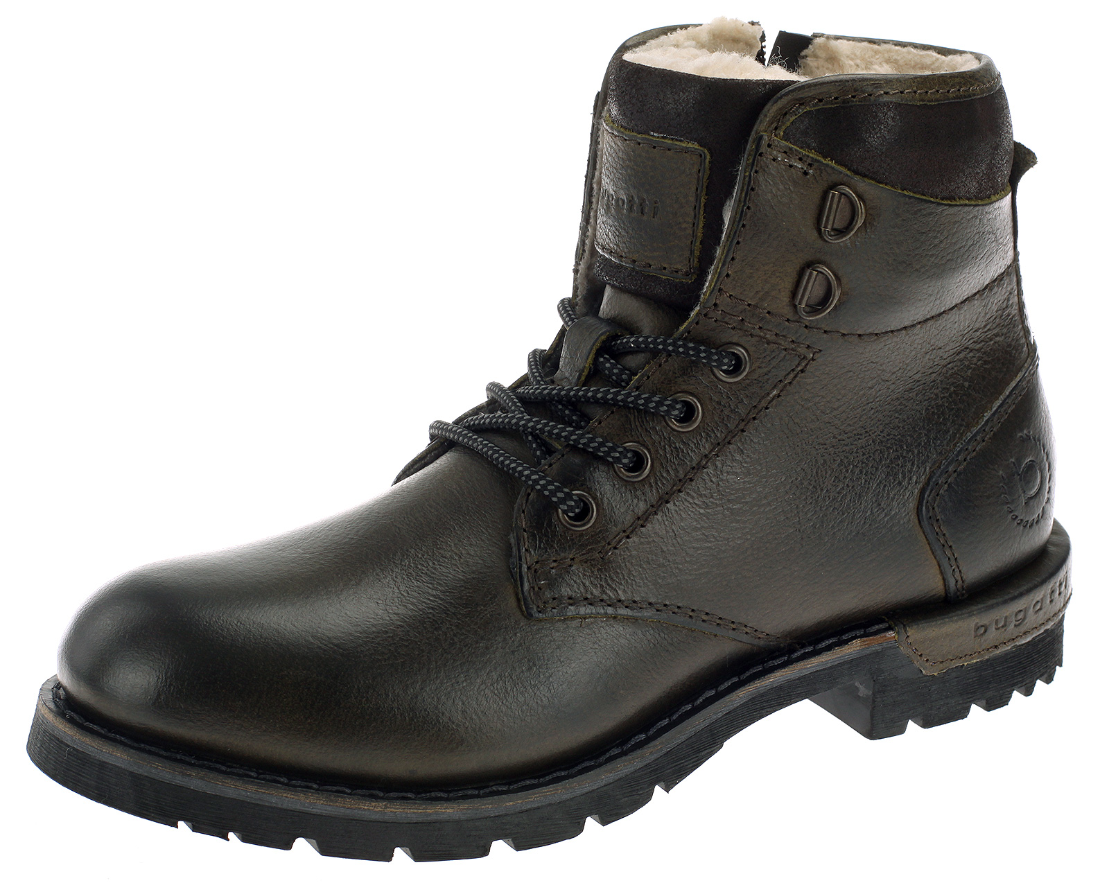 Bugatti Herren Leder Stiefel Boots Grün 61156
