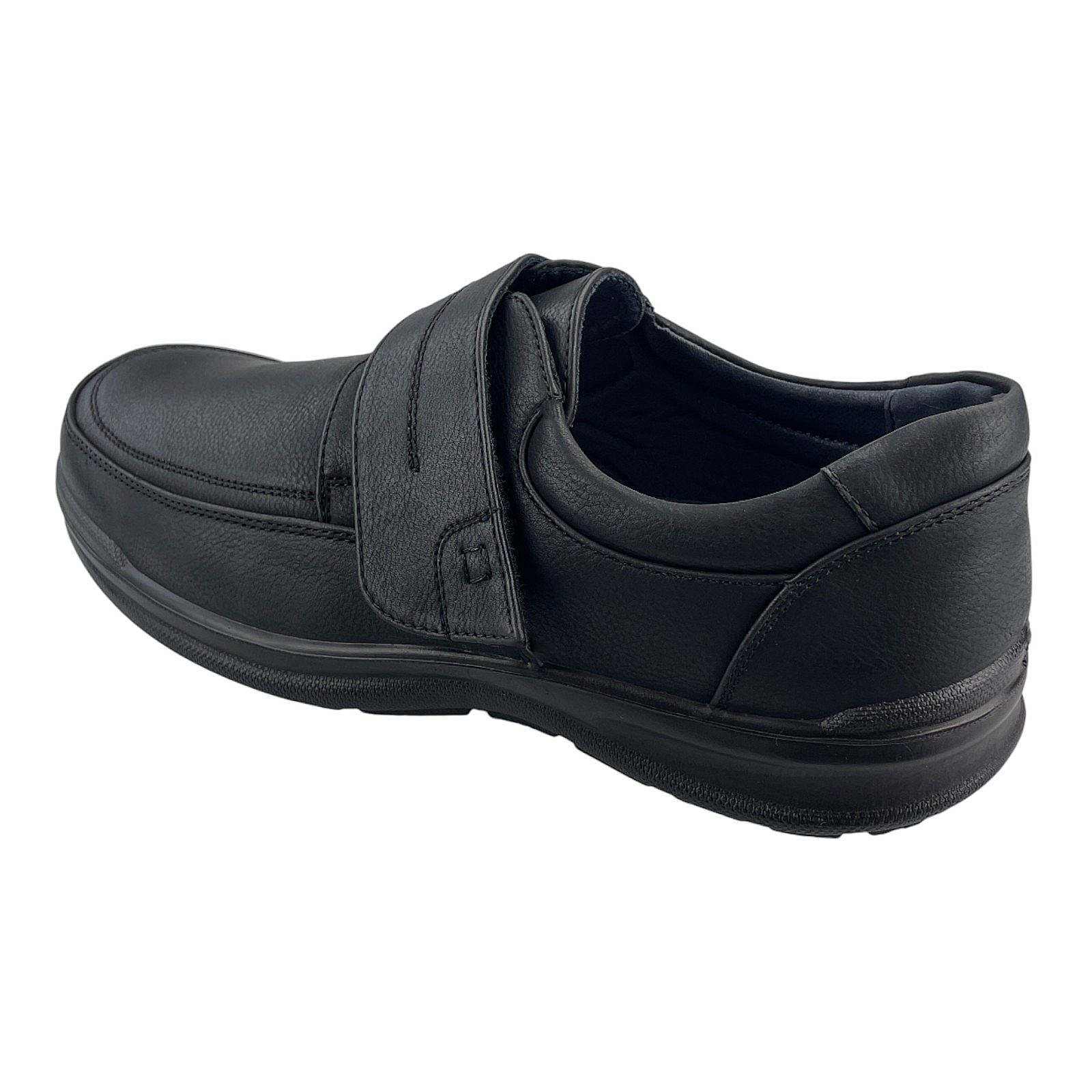 Herren Halbschuhe Klettverschluss Slipper Mokassins Schlupfschuhe Schuhe Neu Schwarz EUR 43